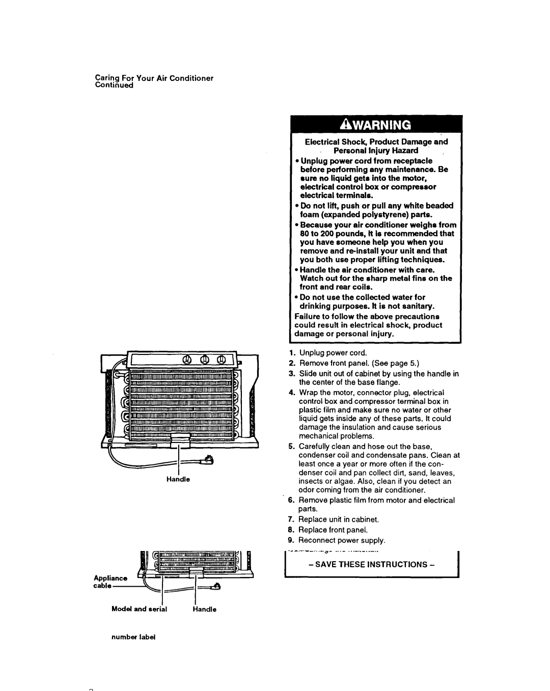 Whirlpool ACH184, ACH122, ACH082, ACH102 manual Your Air Conditioner 