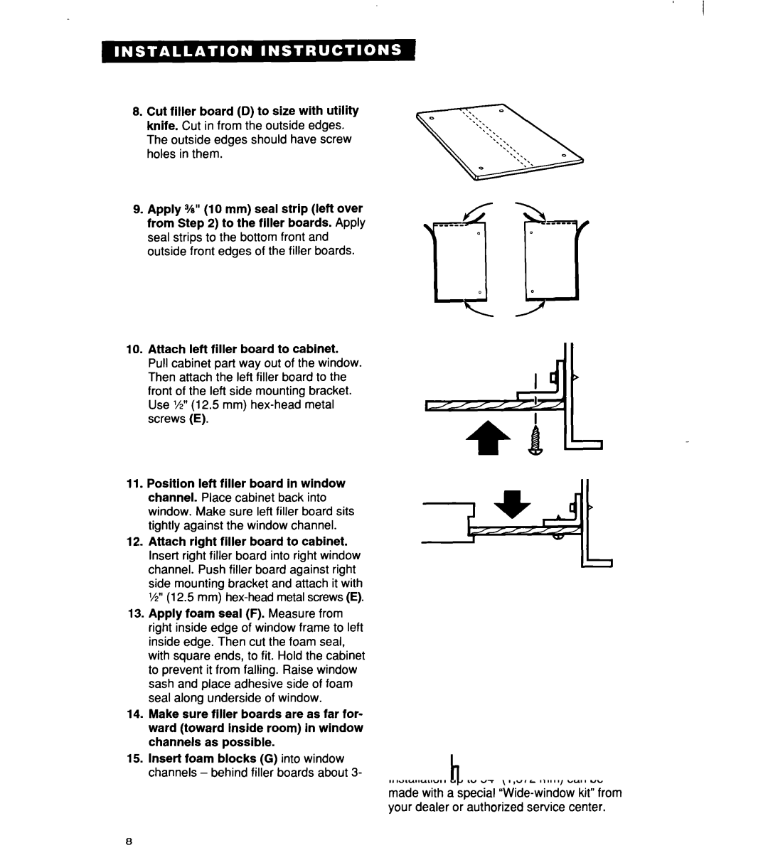 Whirlpool ACM244XE0, ACM 152XE0, ACM184XE0 important safety instructions 