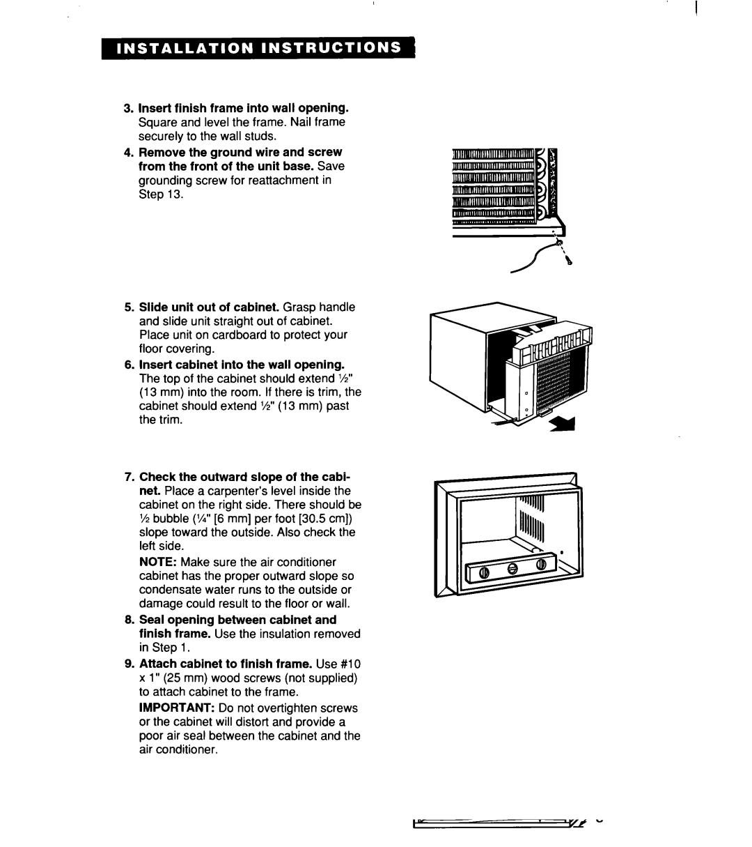 Whirlpool ACM184XE0, ACM 152XE0, ACM244XE0 important safety instructions 