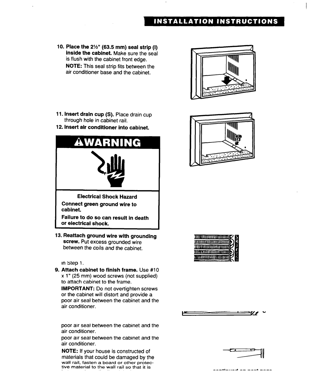 Whirlpool ACM 152XE0, ACM244XE0, ACM184XE0 important safety instructions HII Lii!iJ 