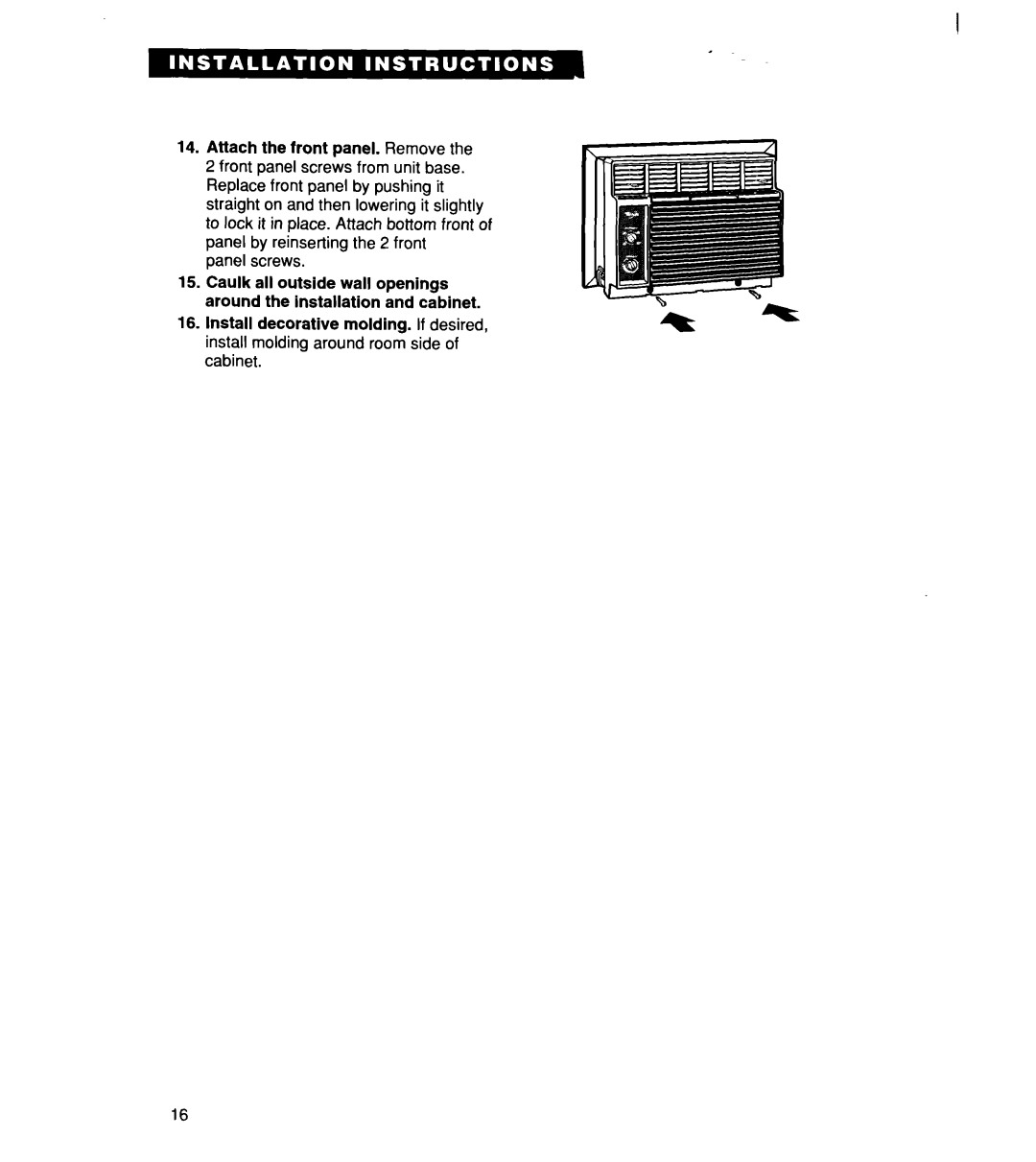 Whirlpool ACM244XE0, ACM 152XE0, ACM184XE0 important safety instructions 