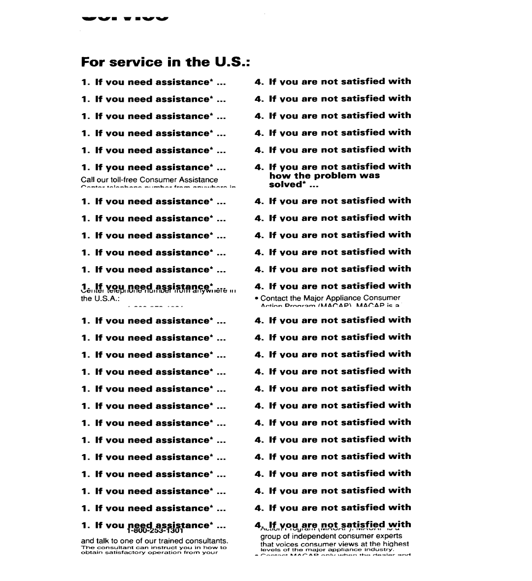 Whirlpool ACM244XE0, ACM 152XE0, ACM184XE0 important safety instructions 