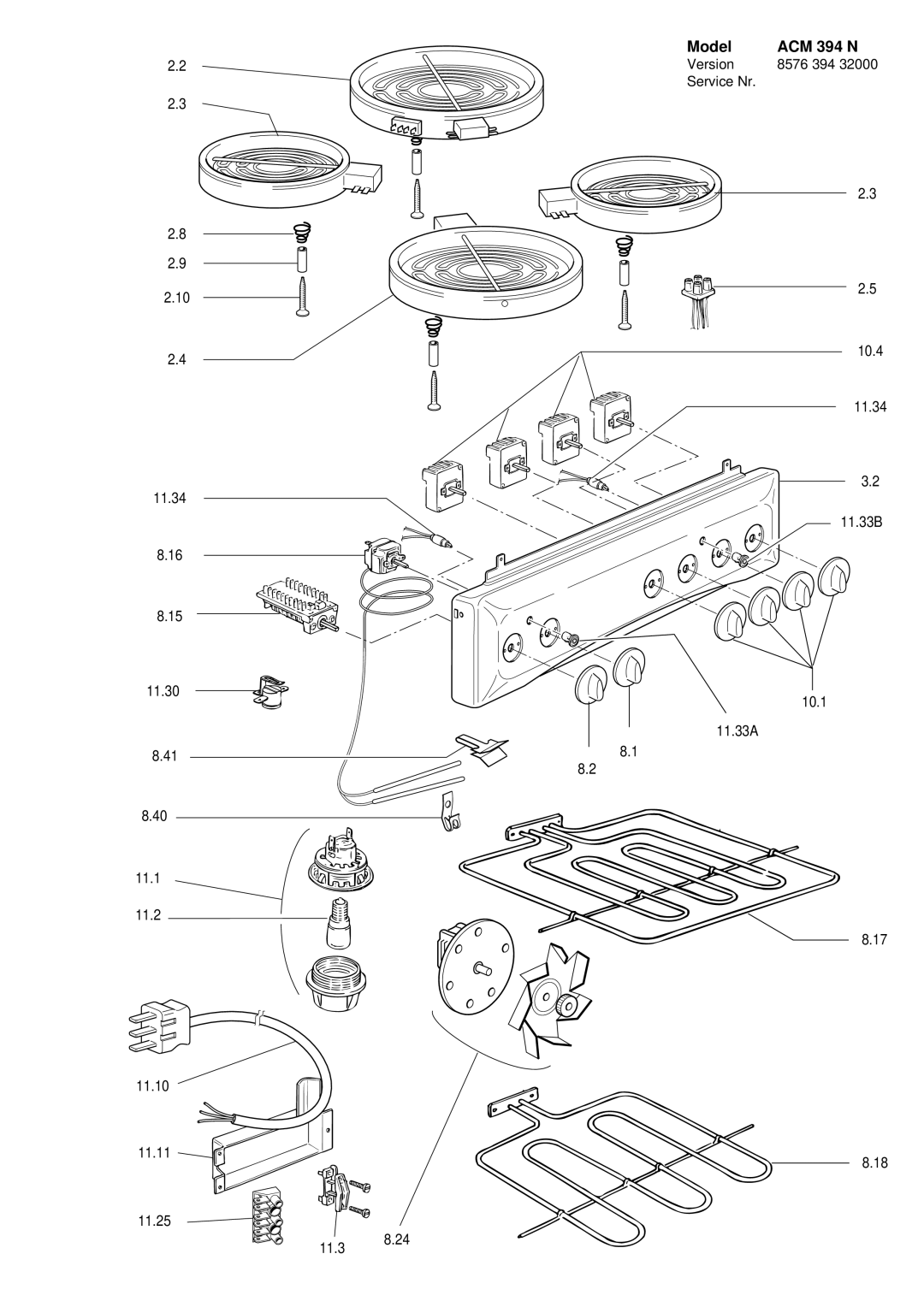 Whirlpool ACM 394 N service manual 8576 394 