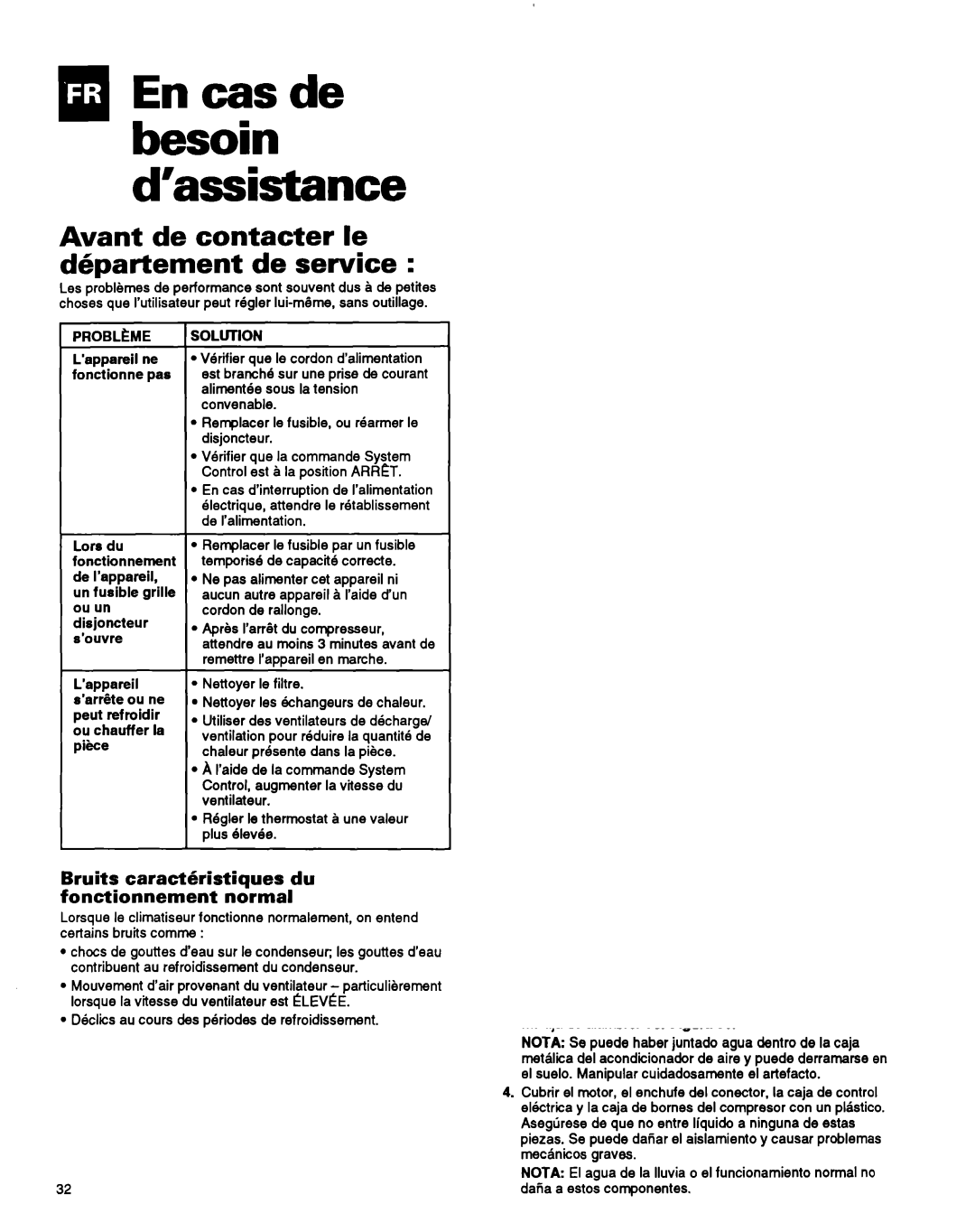 Whirlpool ACM184XA0 manual La=-Encasde, ’assistance, Avant de contacter le Departement de service 