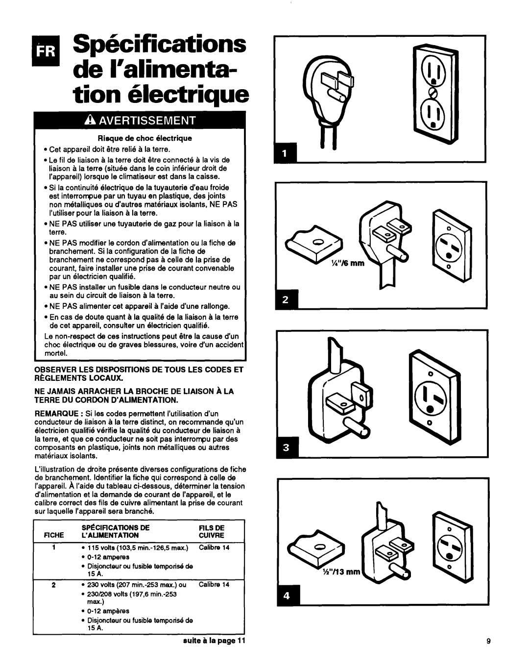 Whirlpool ACM184XA0 manual FlLS DE, Cuivre 