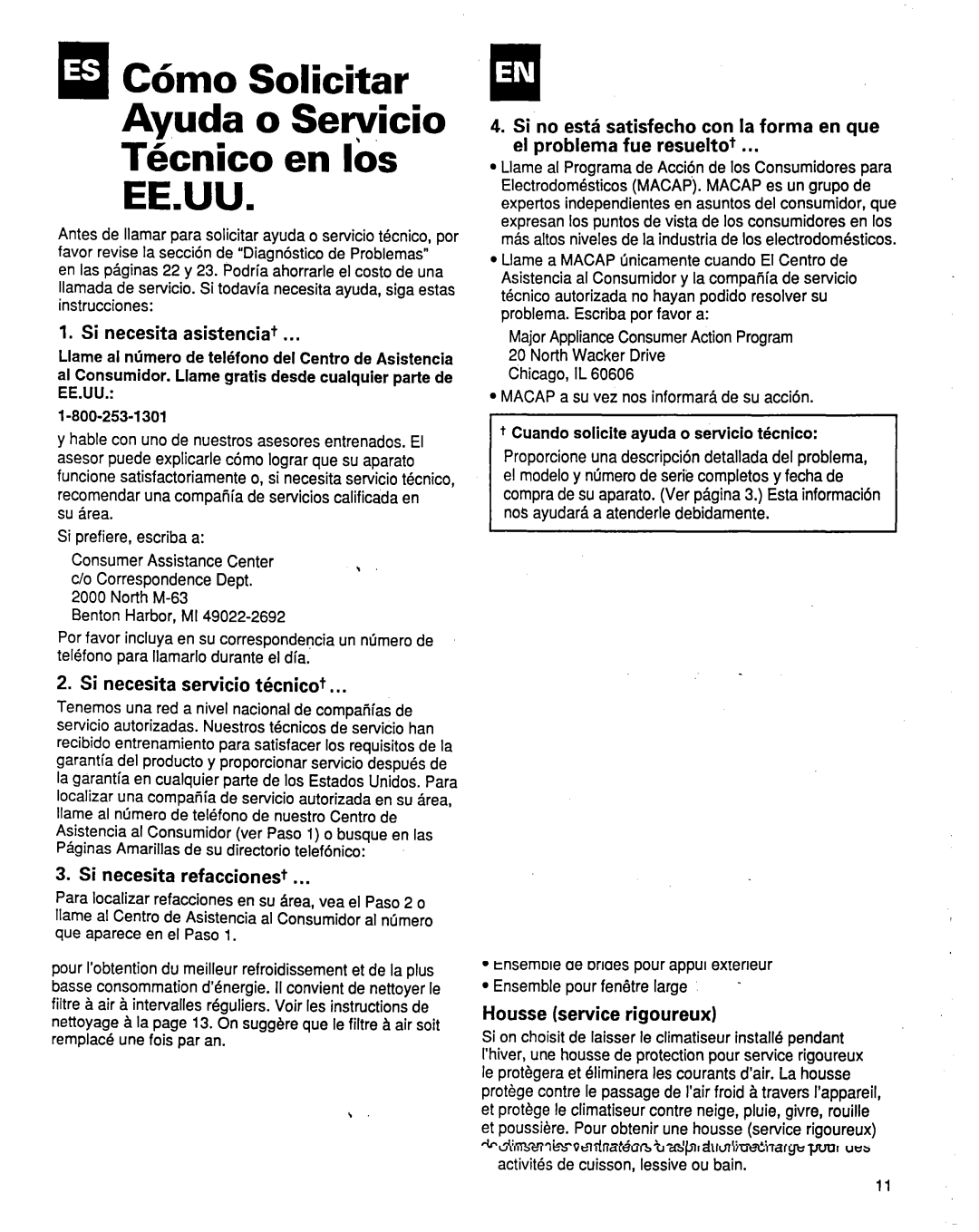 Whirlpool ACM184XE1 manual AC6mo Solicitar Ayuda o Servicio Tknico en Ibs EE.UU, Si necesita asistenciat 