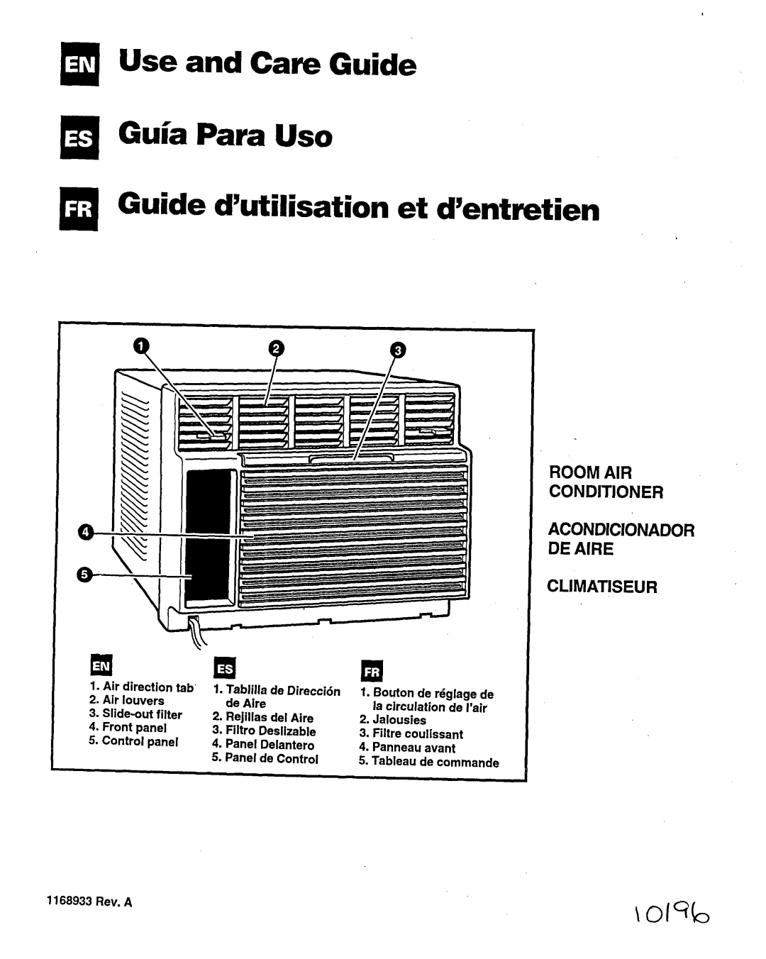 Whirlpool ACM184XE1 manual m. Guide d’utilisation et d’entretien, OlQb, Room Air Conditioner Acondicionador De Aire 