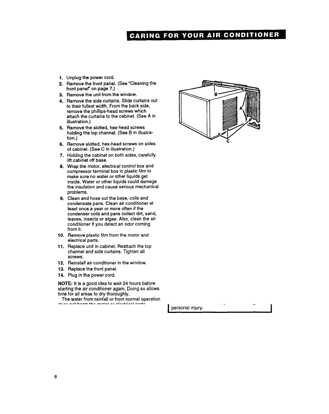 Whirlpool AC0052, ACQ062 warranty 