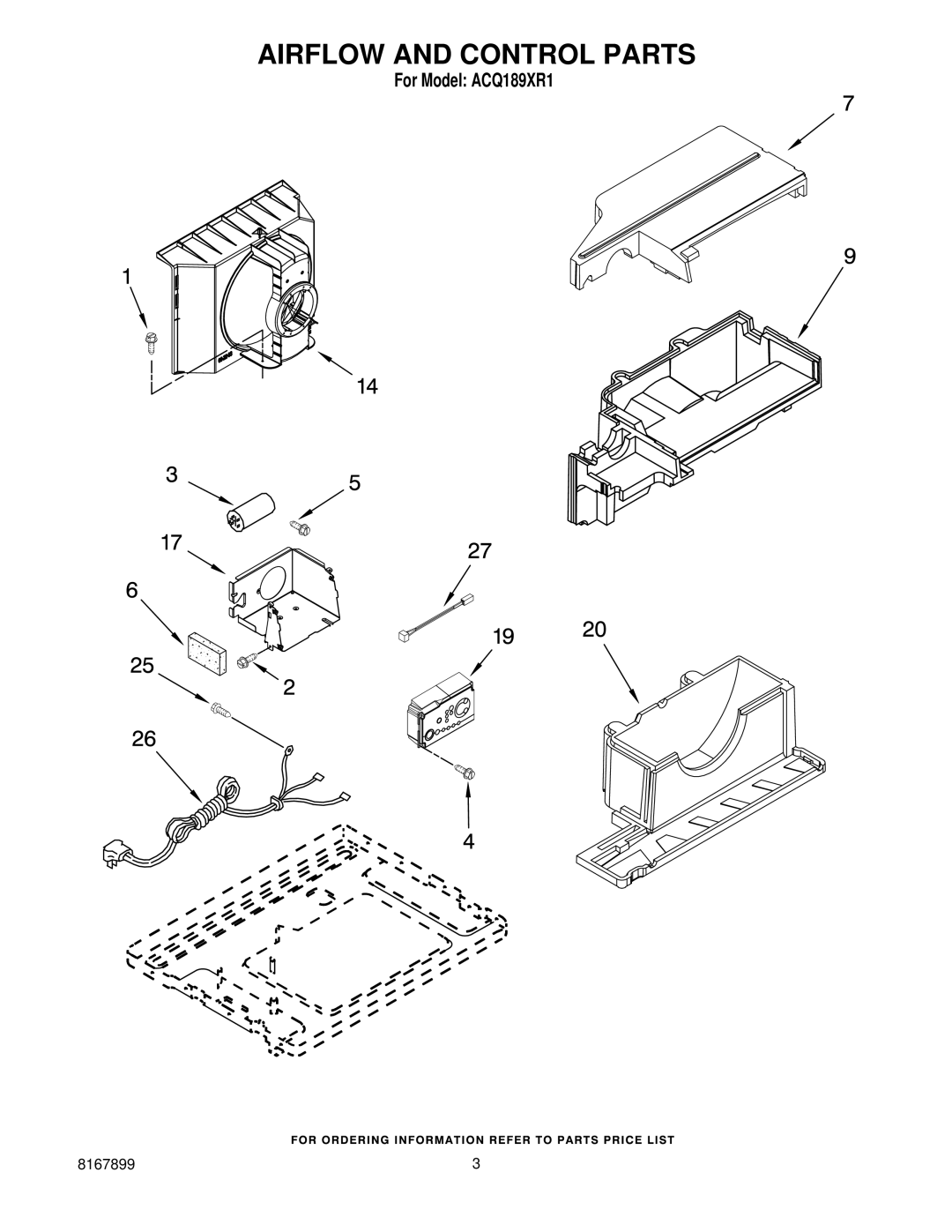 Whirlpool ACQ189XR1 manual Airflow and Control Parts 