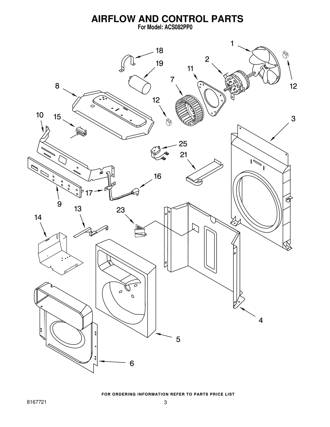 Whirlpool ACS082PP0 manual Airflow and Control Parts 