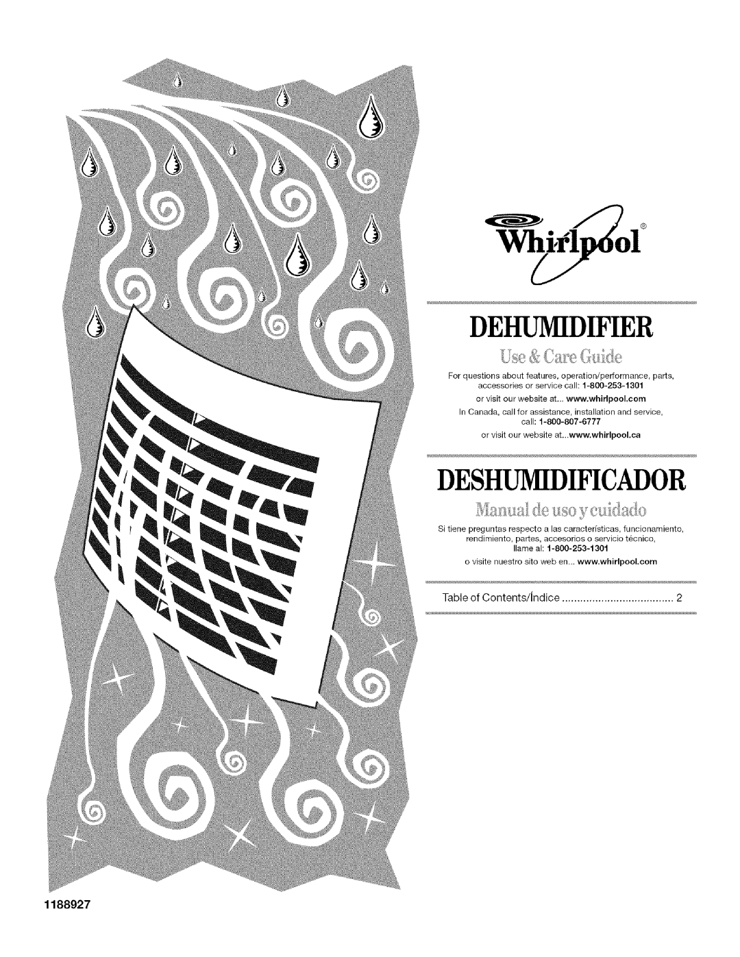 Whirlpool AD25B manual Dehumidifier 