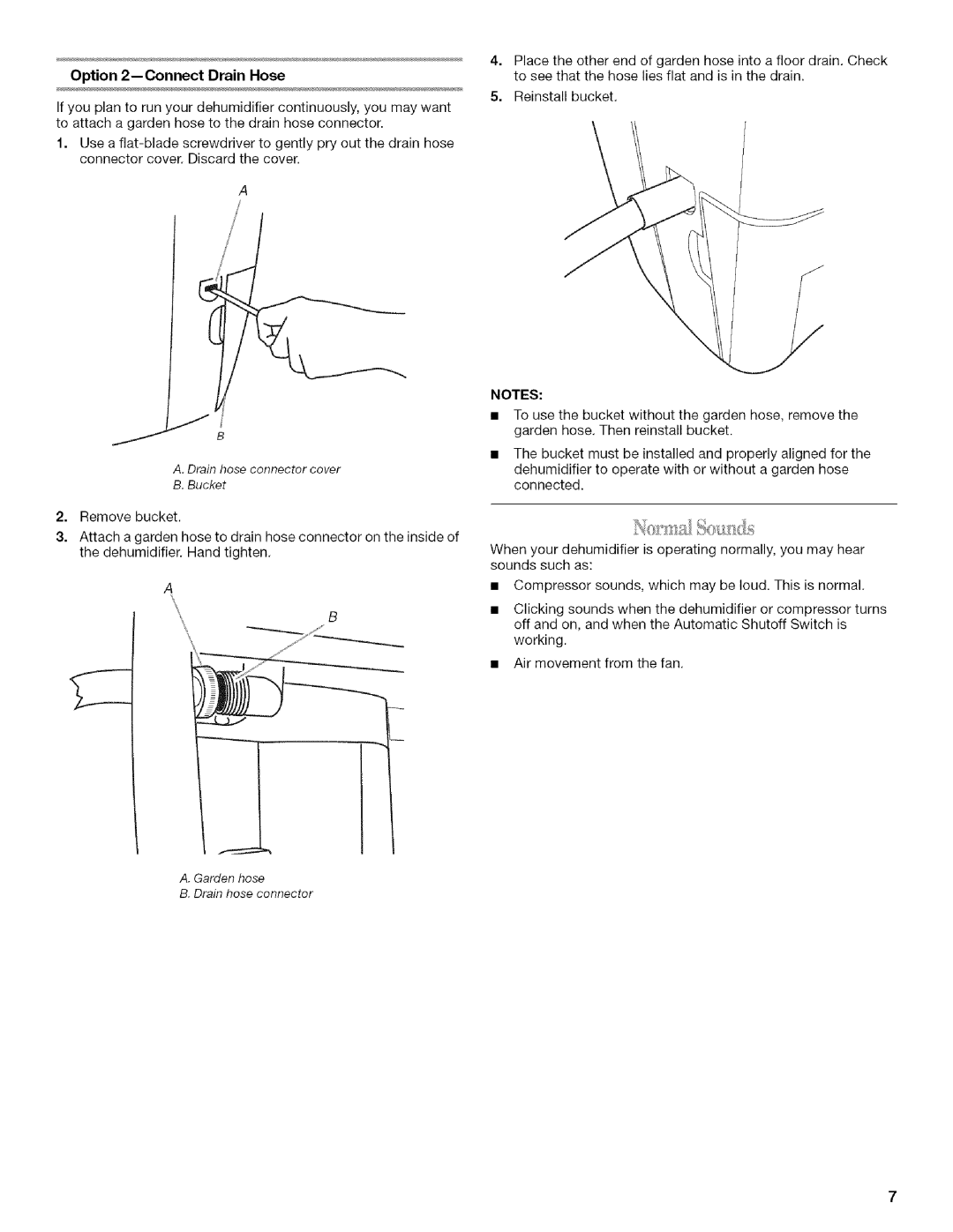 Whirlpool AD25B manual Option 2-- Connect Drain Hose 