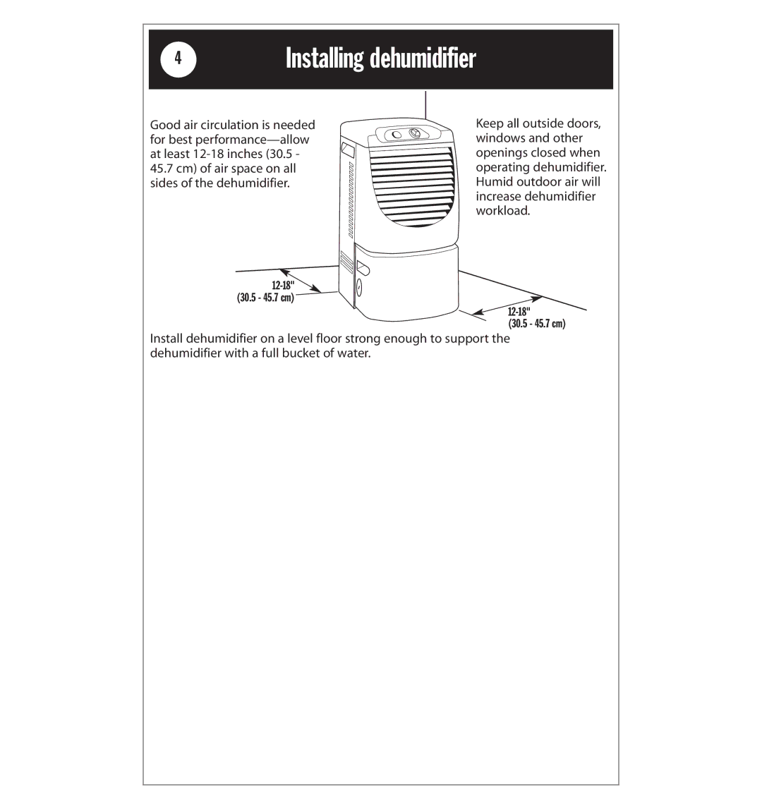 Whirlpool AD40LJ0 manual 4InstallingSafetyinformationdehumidifier 