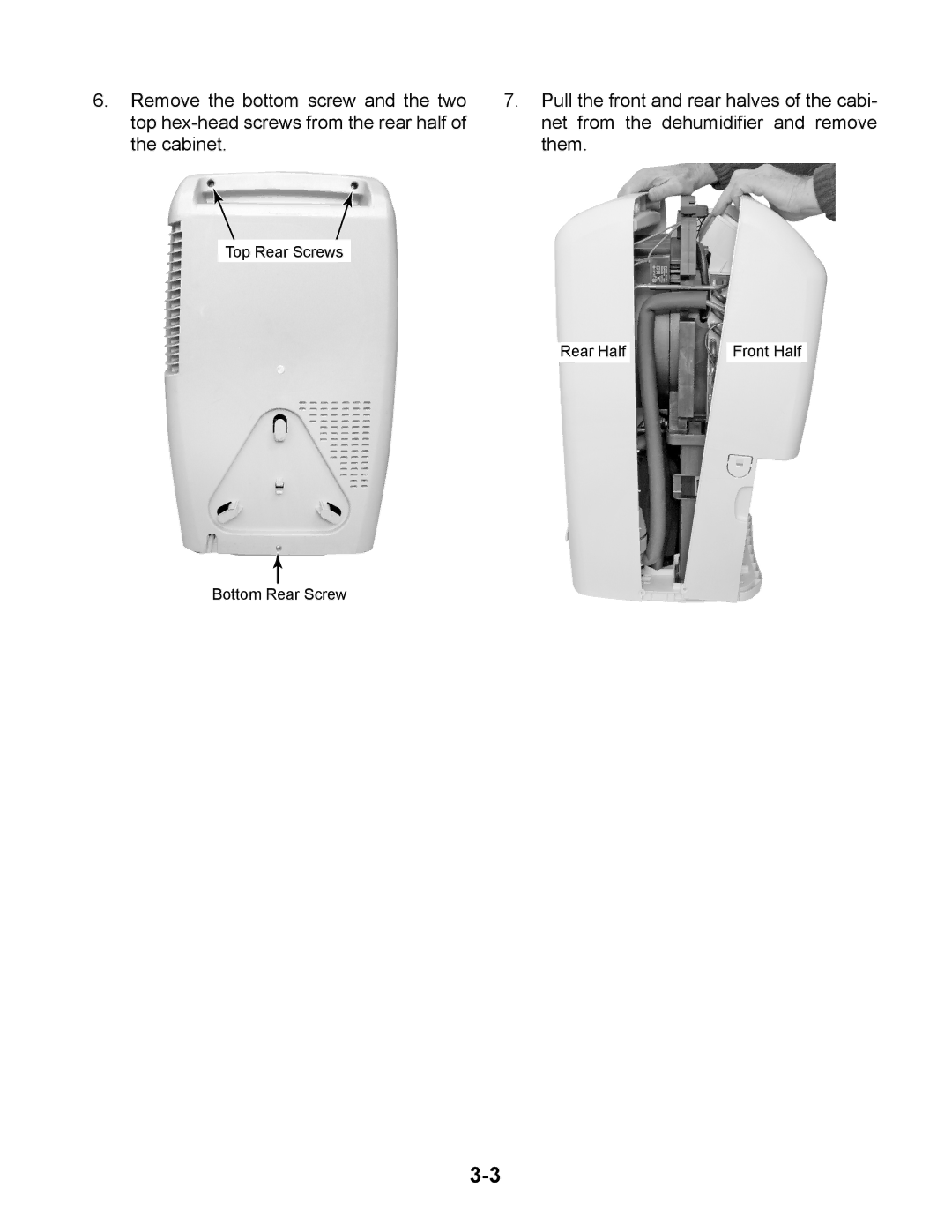 Whirlpool AD70USS, AD50DSS, AD50USS, AD35DSS, AD25BSS, AD35USS manual Top Rear Screws Rear Half Front Half Bottom Rear Screw 