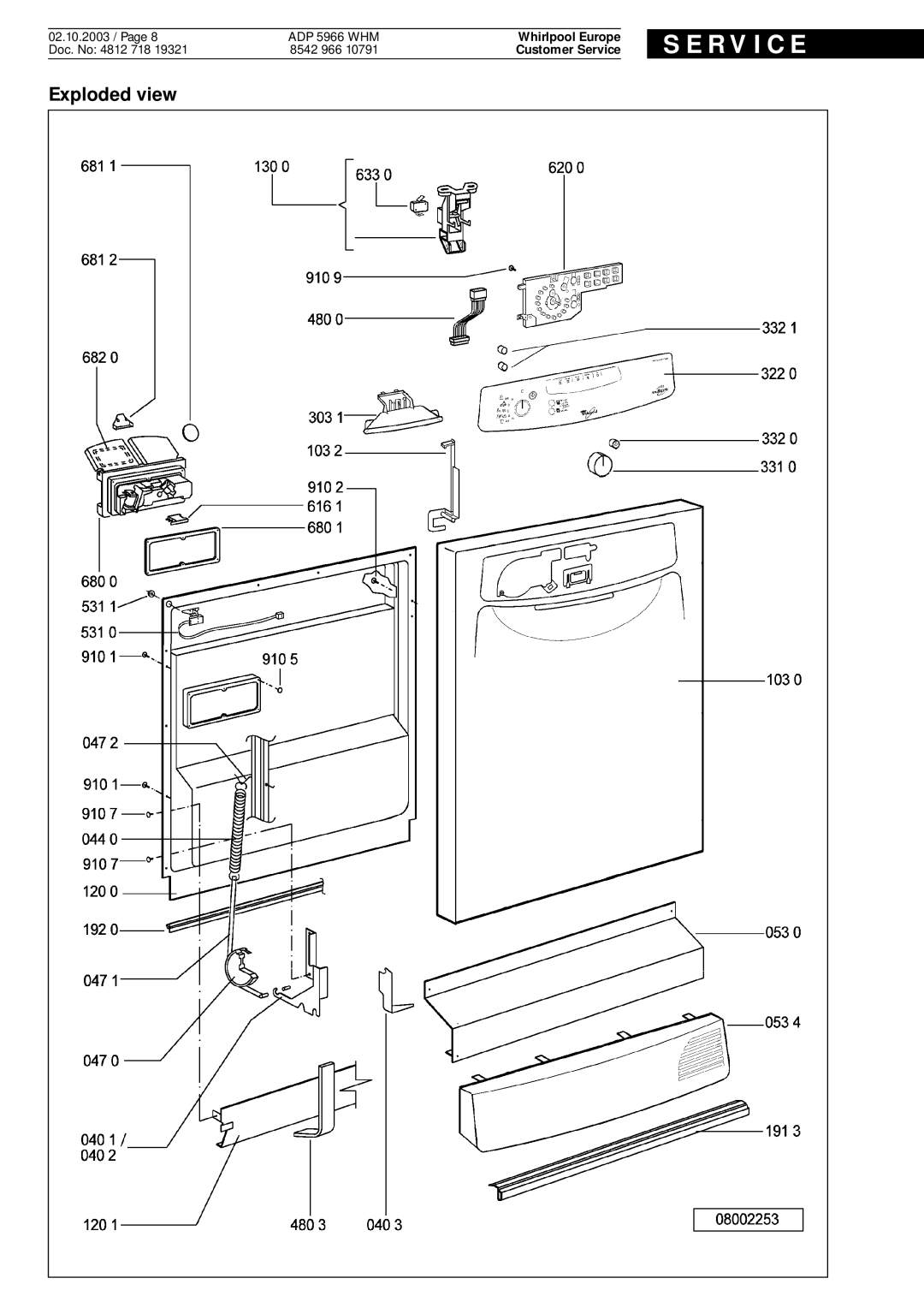 Whirlpool service manual 02.10.2003 / ADP 5966 WHM 