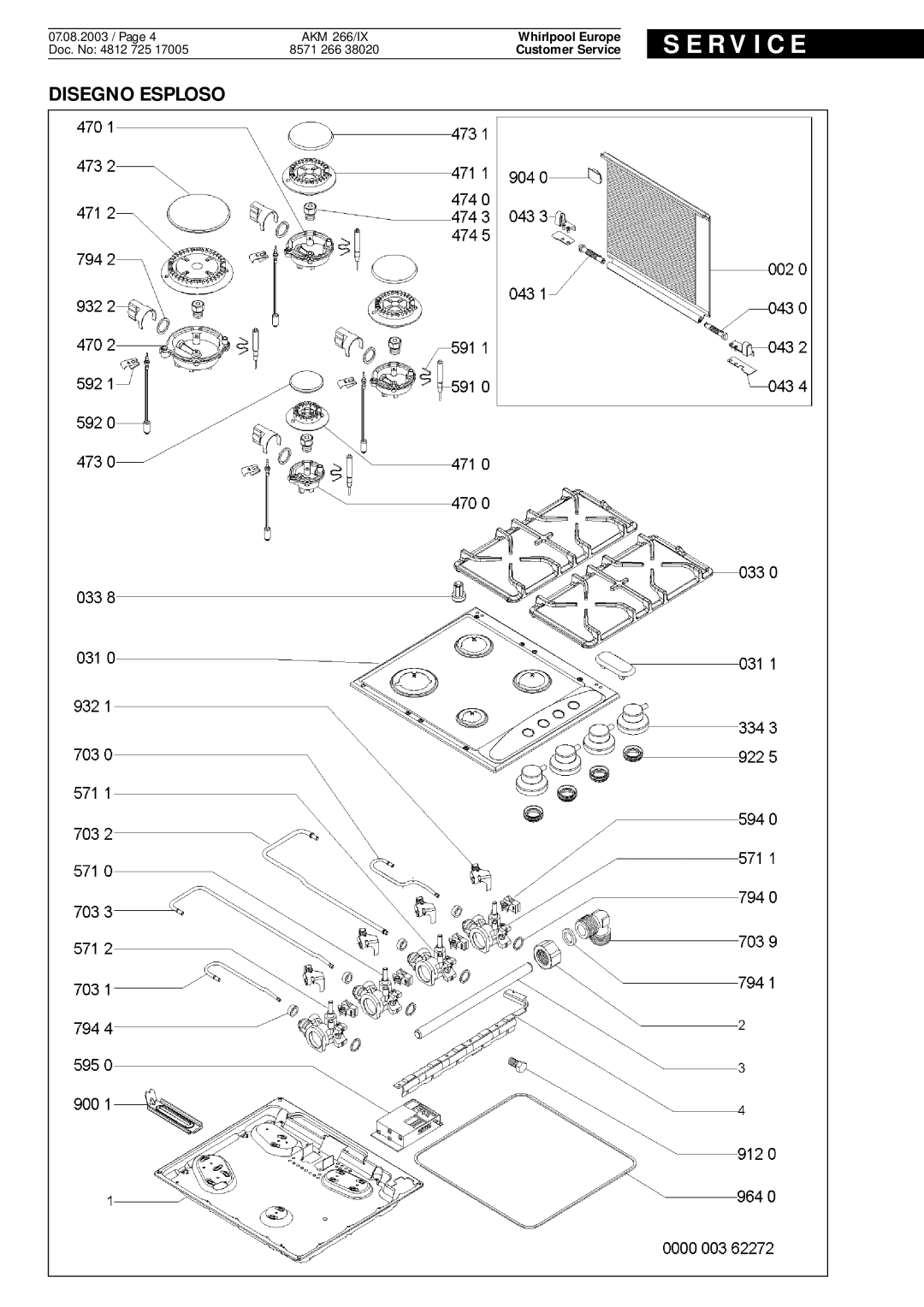 Whirlpool AKM 266 IX service manual Disegno Esploso 