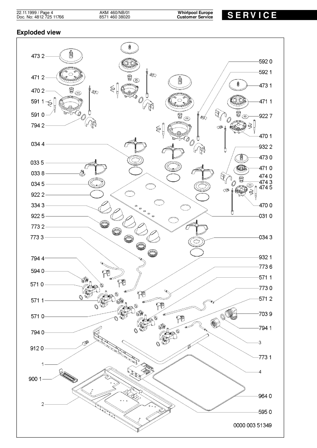 Whirlpool AKM 460 NB 1 service manual Exploded view 