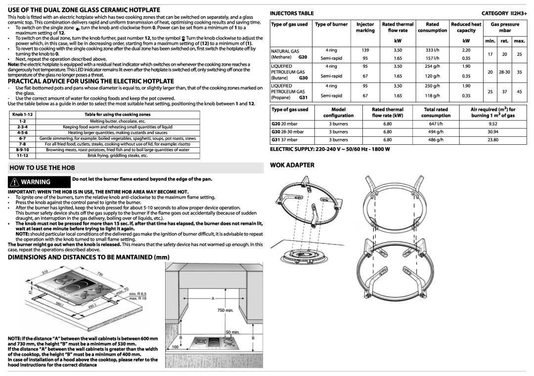 Whirlpool AKT 759 user manual Use Of The Dual Zone Glass Ceramic Hotplate, Practical Advice For Using The Electric Hotplate 