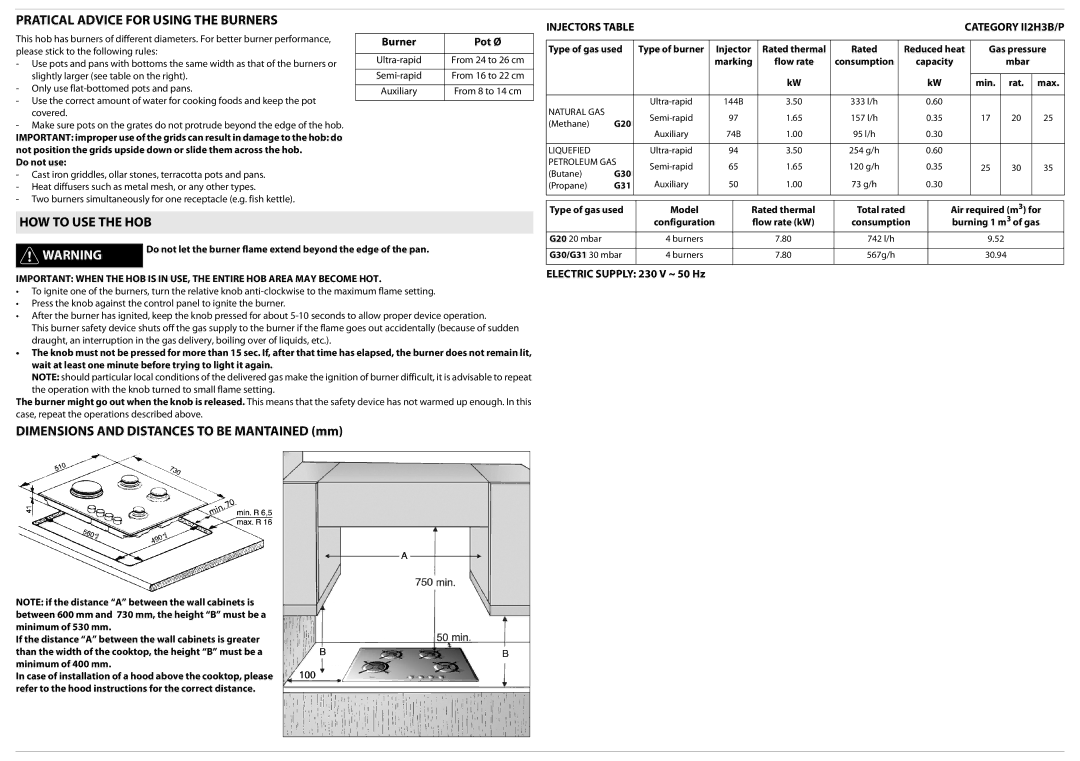 Whirlpool AKT464 important safety instructions Pratical Advice for Using the Burners, HOW to USE the HOB 