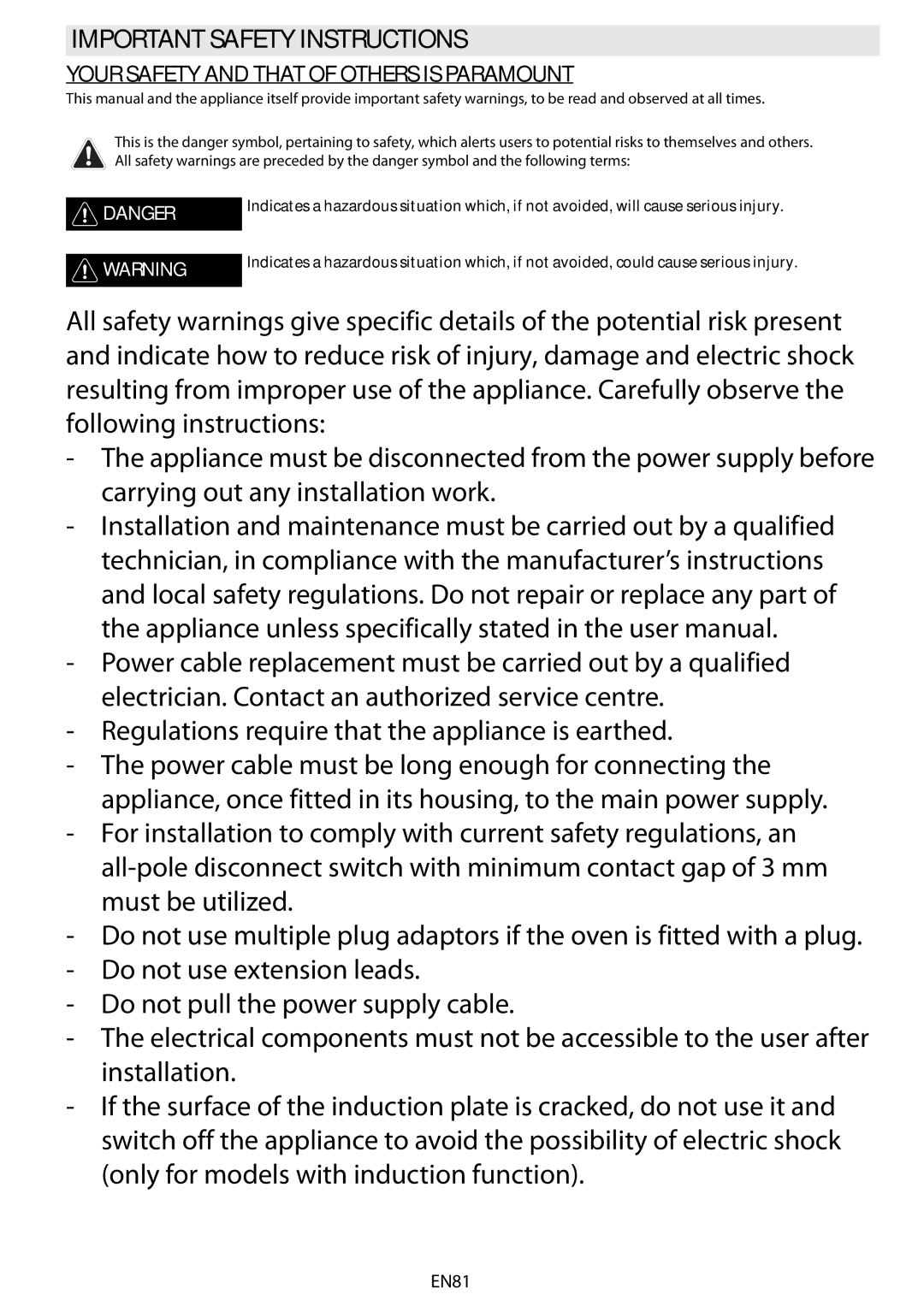 Whirlpool AKZ 561 manual Important Safety Instructions, Your Safety and That of Others is Paramount 