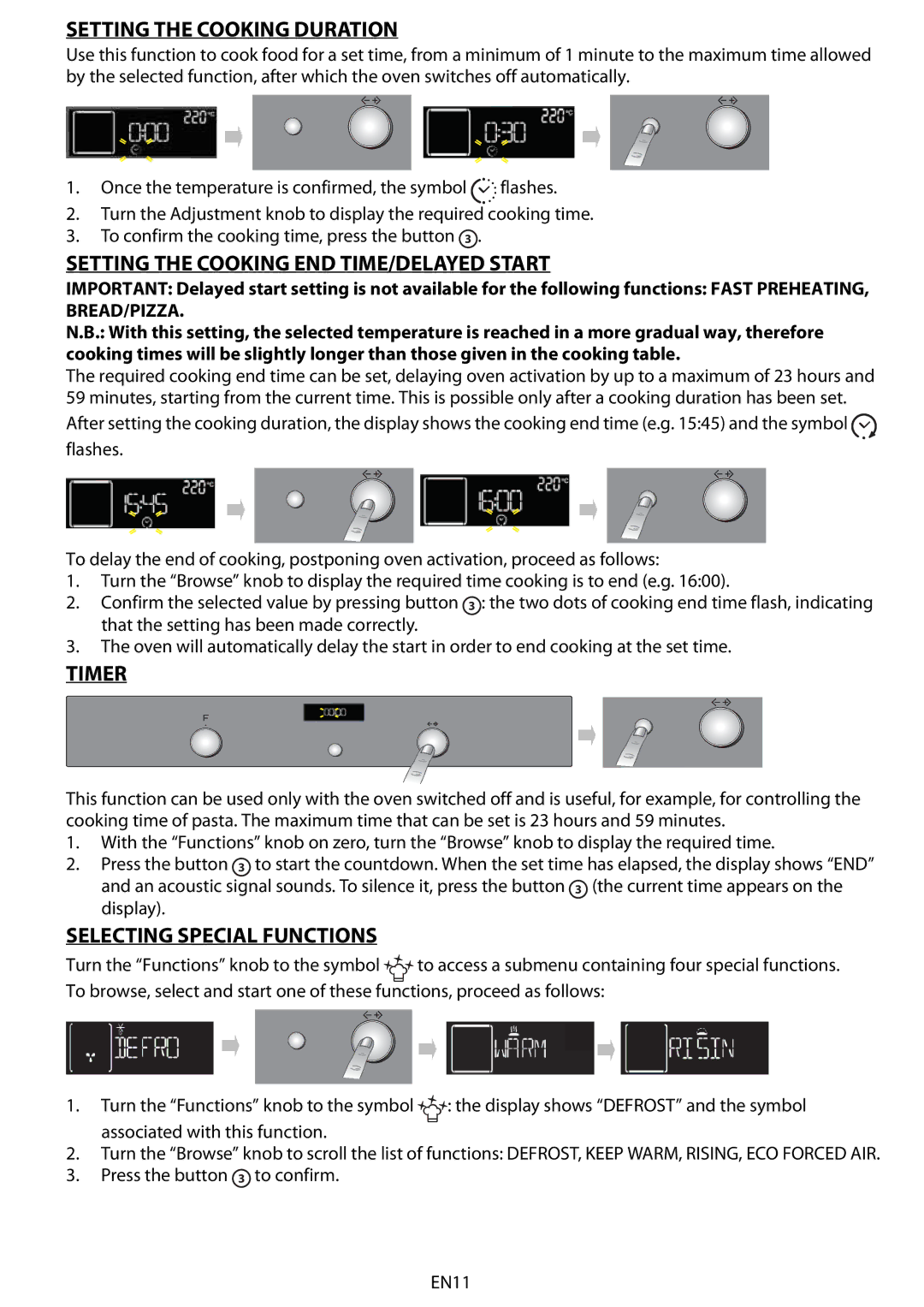 Whirlpool AKZ 561 manual Setting the Cooking Duration, Setting the Cooking END TIME/DELAYED Start, Timer 