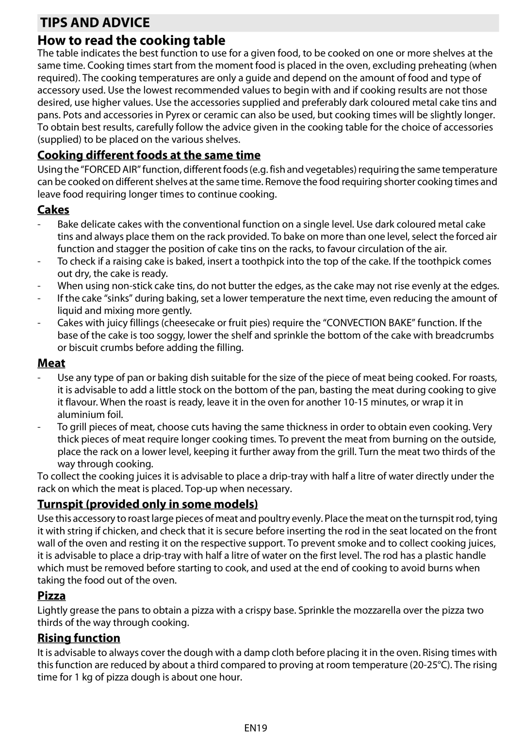 Whirlpool AKZ 561 manual Tips and Advice 