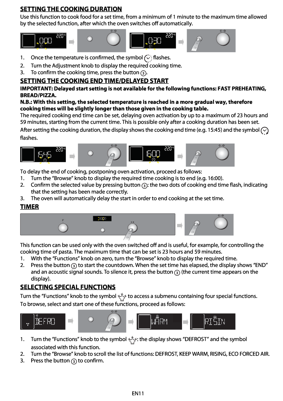 Whirlpool AKZ 561 manual Setting The Cooking Duration, Setting The Cooking End Time/Delayed Start, Timer 