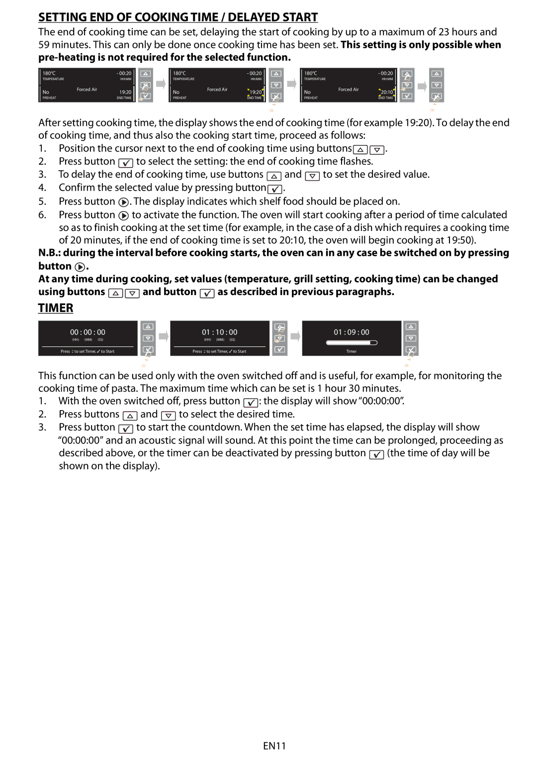 Whirlpool AKZM 663 manual Setting END of Cooking Time / Delayed Start, Timer 