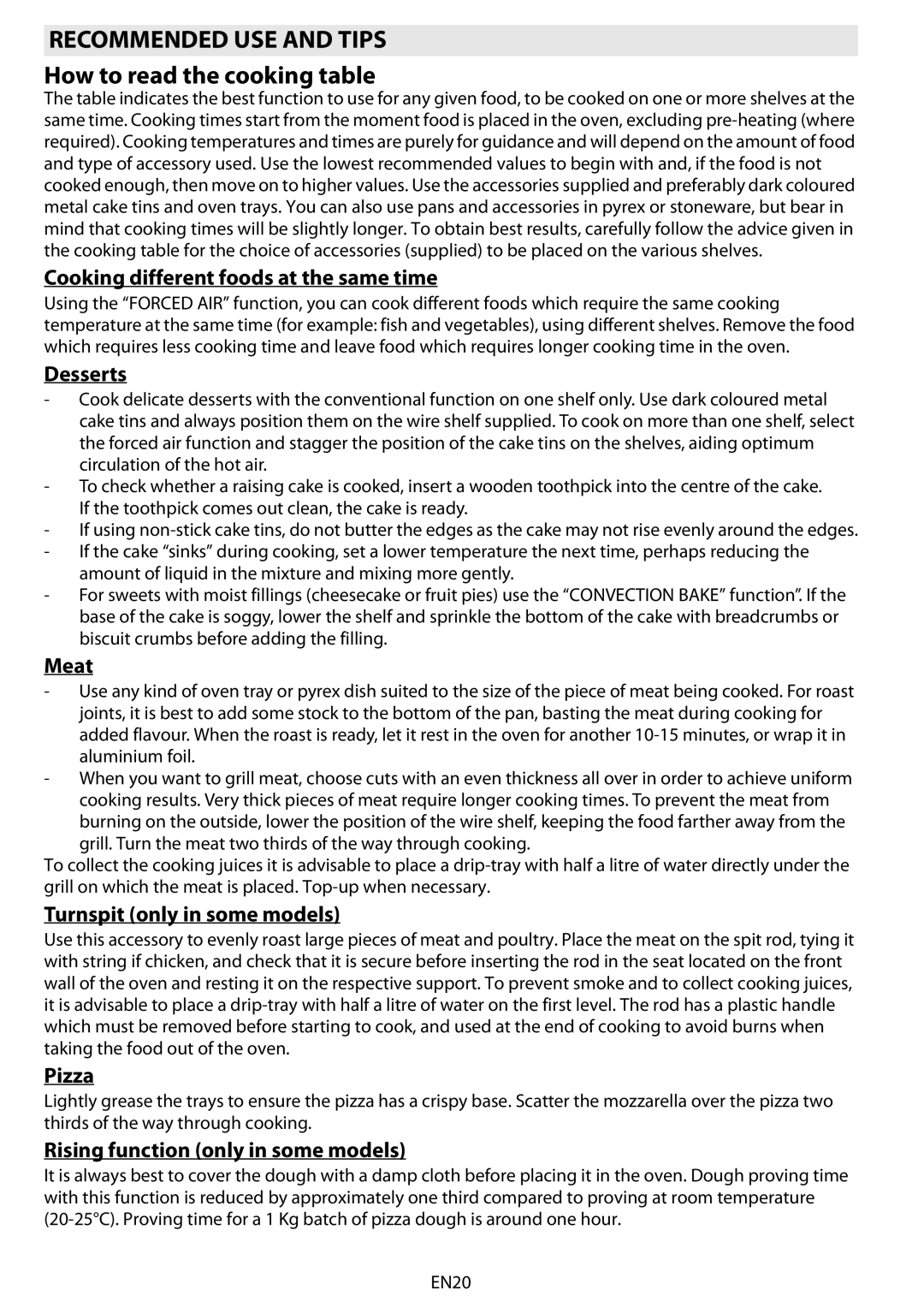 Whirlpool AKZM 755 manuel dutilisation Recommended USE and Tips 