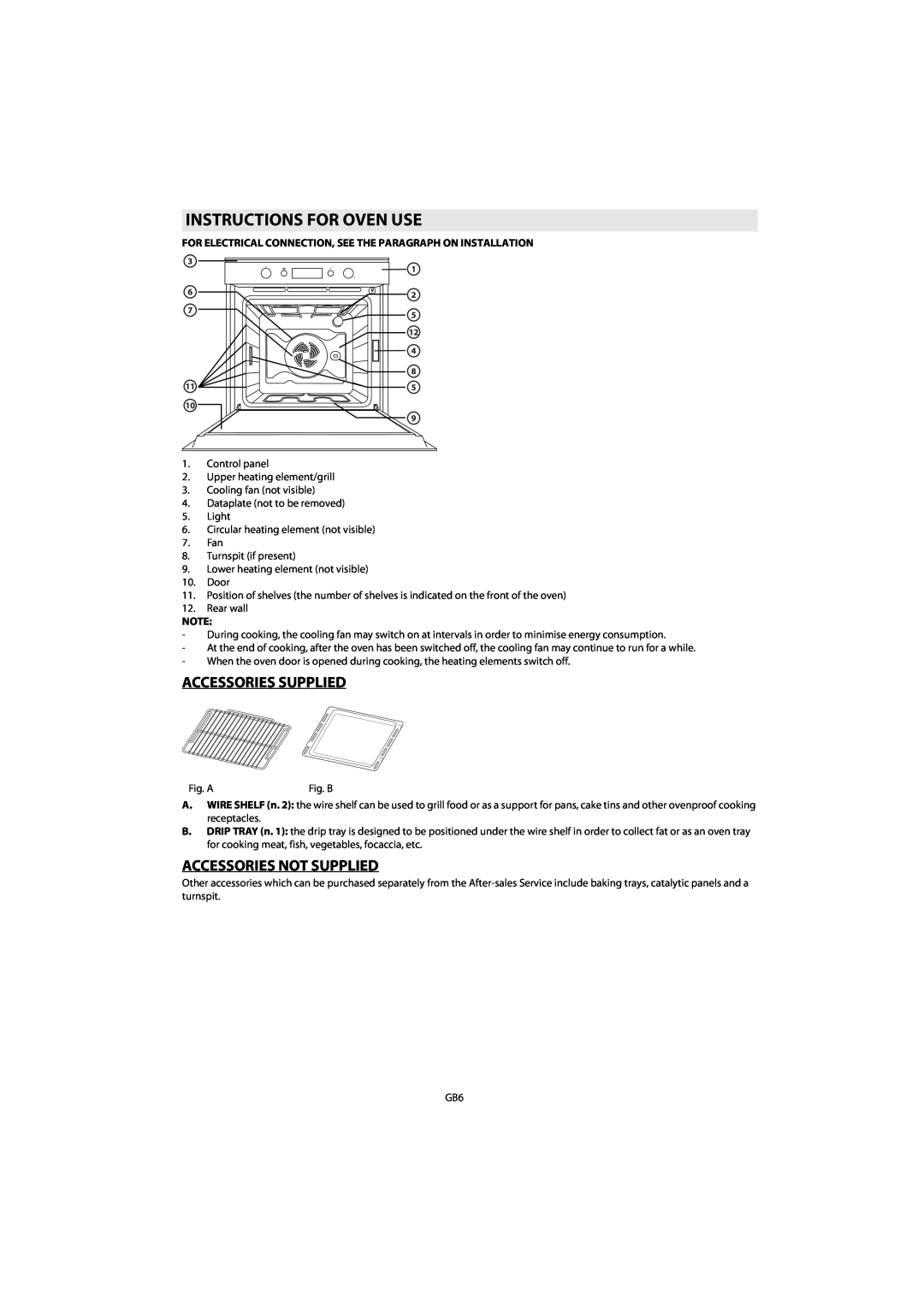 Whirlpool AKZM 755 manuel dutilisation Instructions For Oven Use, Accessories Supplied, Accessories Not Supplied 