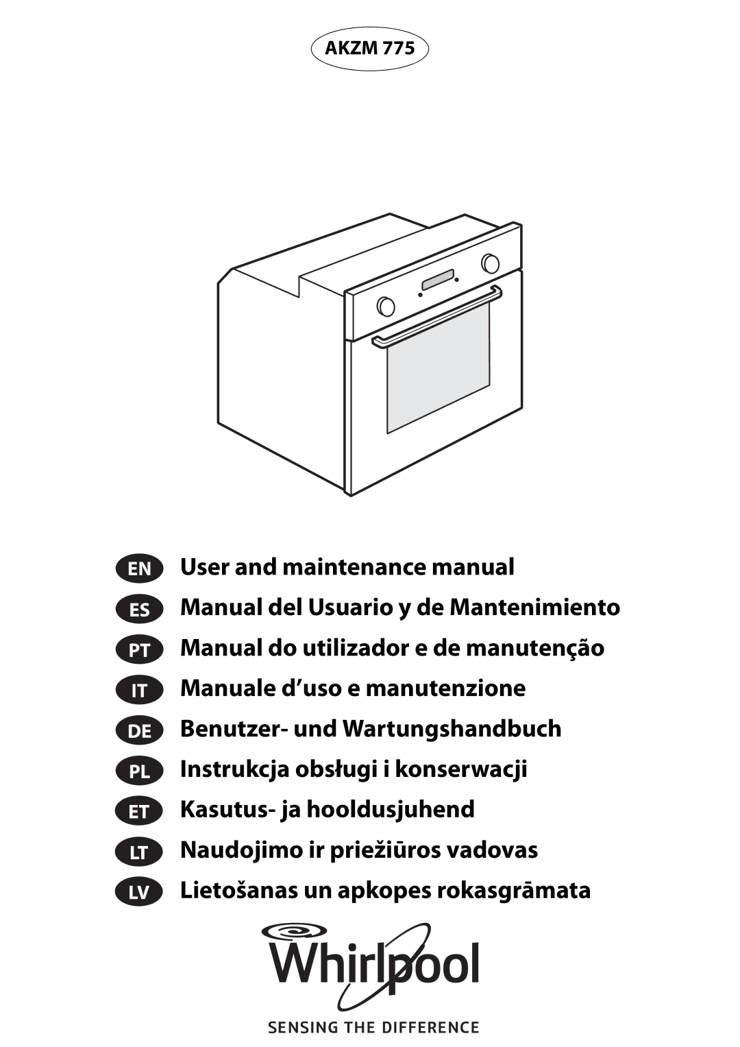 Whirlpool AKZM 775 manual do utilizador User and maintenance manual 