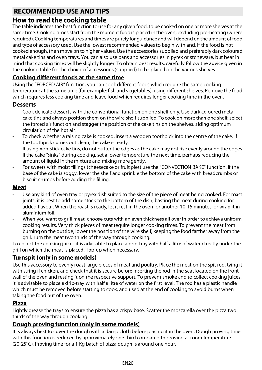 Whirlpool AKZM 778 manuel dutilisation Recommended USE and Tips 