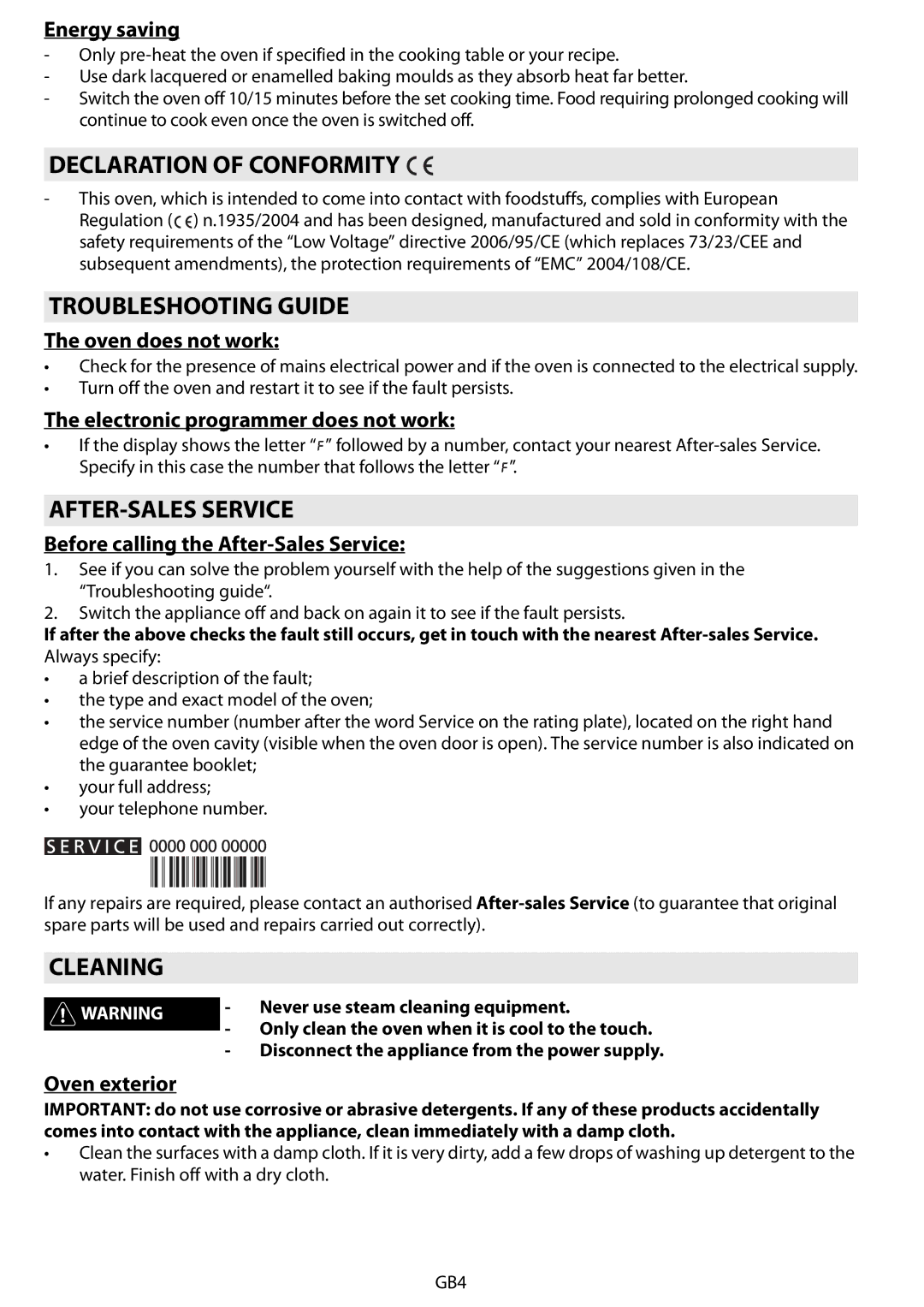 Whirlpool AKZM 788 manual Declaration of Conformity, Troubleshooting Guide, AFTER-SALES Service, Cleaning 