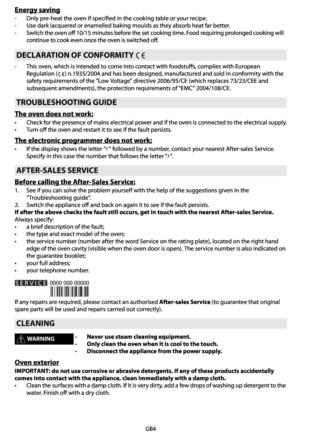 Whirlpool AKZM 788 manual Declaration Of Conformity, Troubleshooting Guide, After-Sales Service, Cleaning, Energy saving 