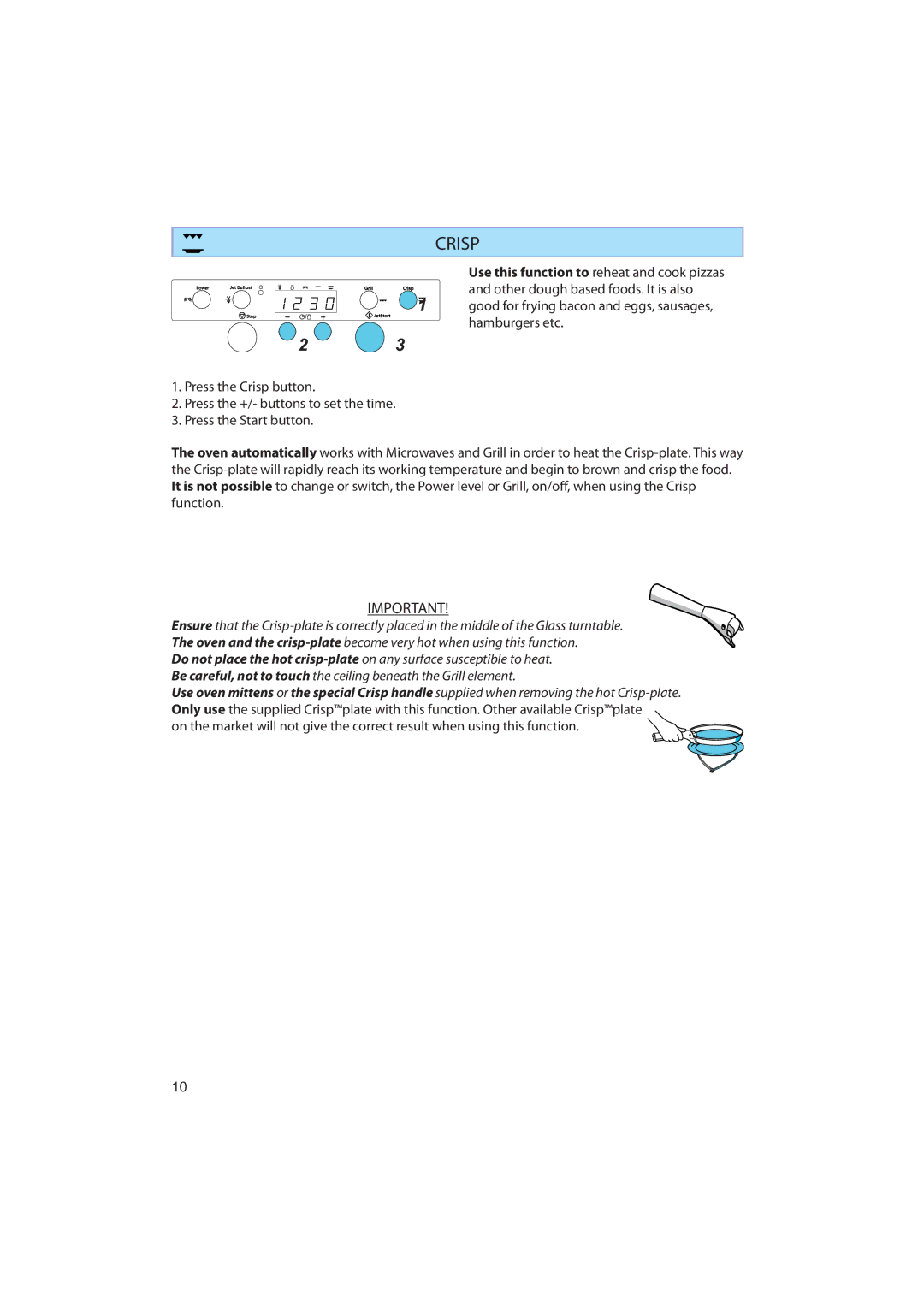 Whirlpool AMW 481, AMW 470, AMW 480, AMW 485 manual Crisp 