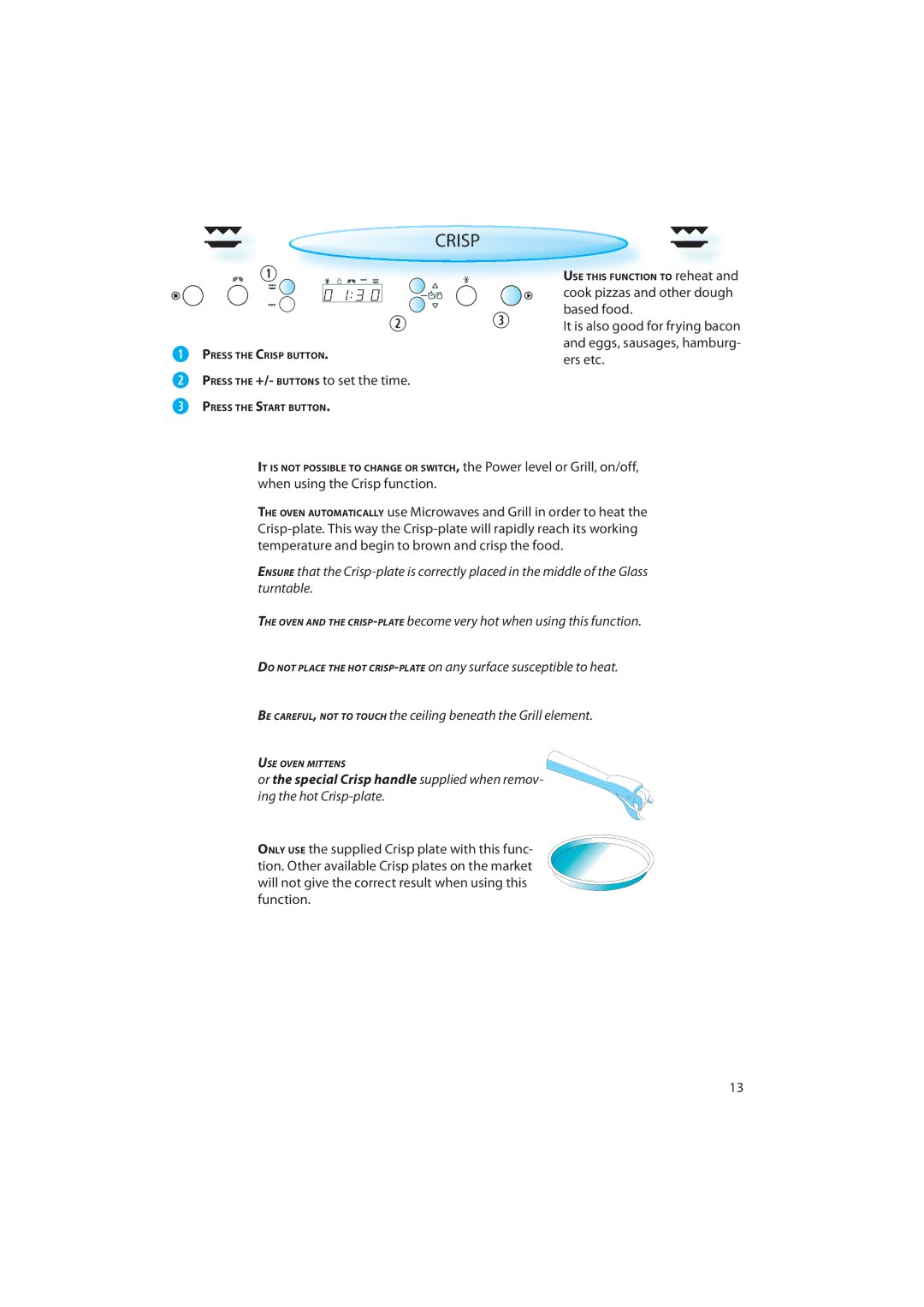 Whirlpool AMW 497, AMWR 483, AMW 498, AMW 393, AMW 436 manual Crisp 