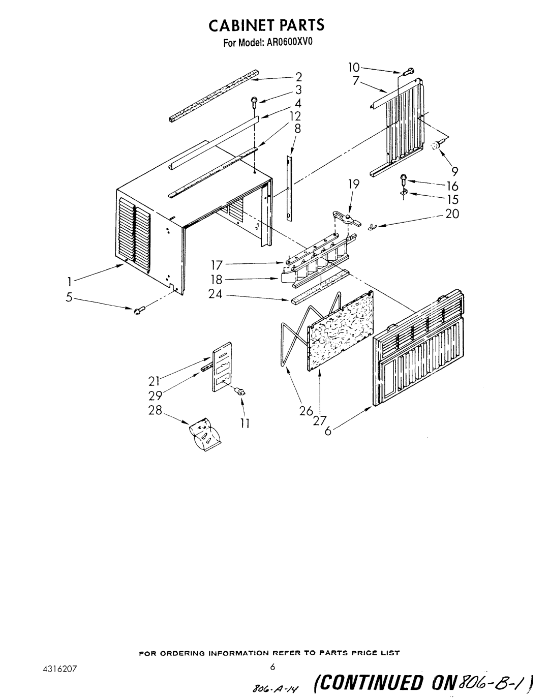 Whirlpool AR0600XV0 manual 