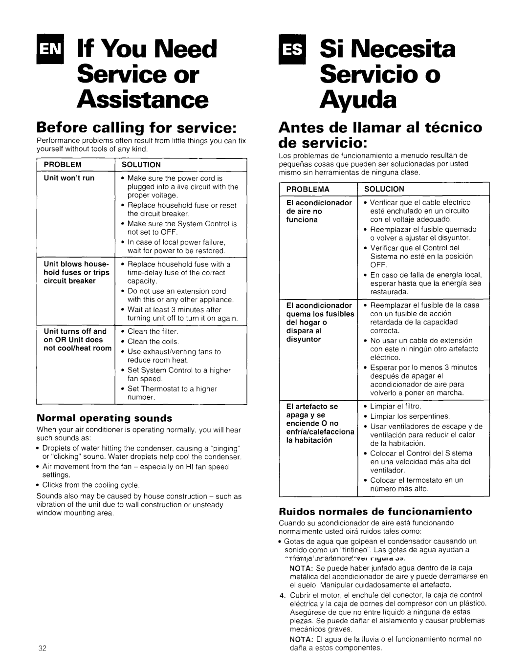 Whirlpool AR1800XA0 manual If You Need Service or Assistance, Si Necesita Servicio Ayuda, Before calling for service 