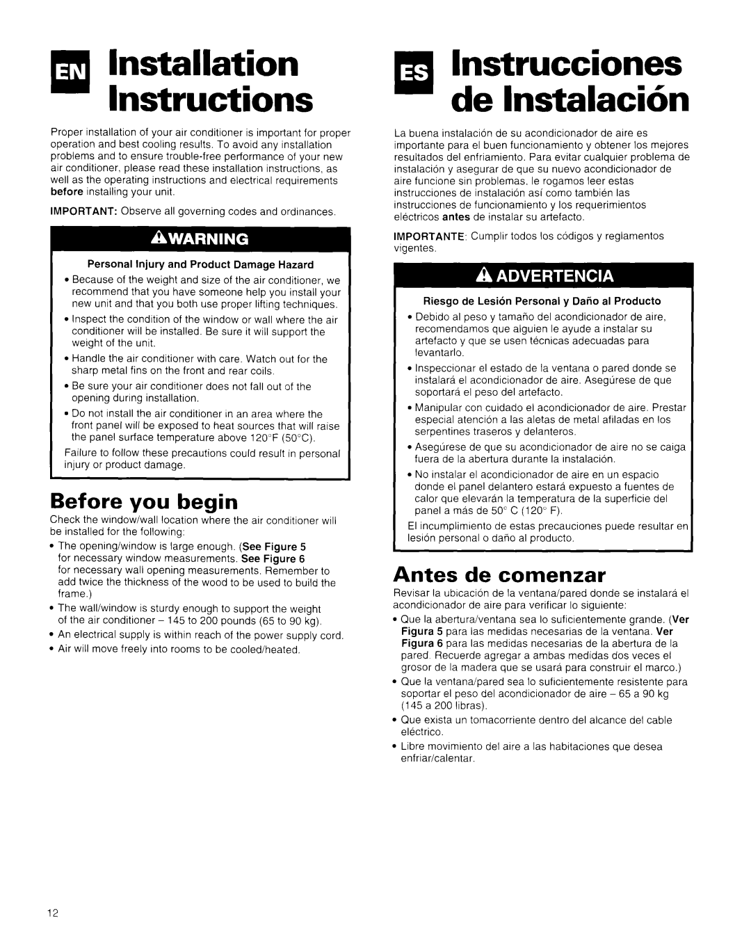 Whirlpool AR1800XA0 manual q Instrucciones de Instalacibn, q InstallationInstructions, Before you begin, Antes de comenzar 