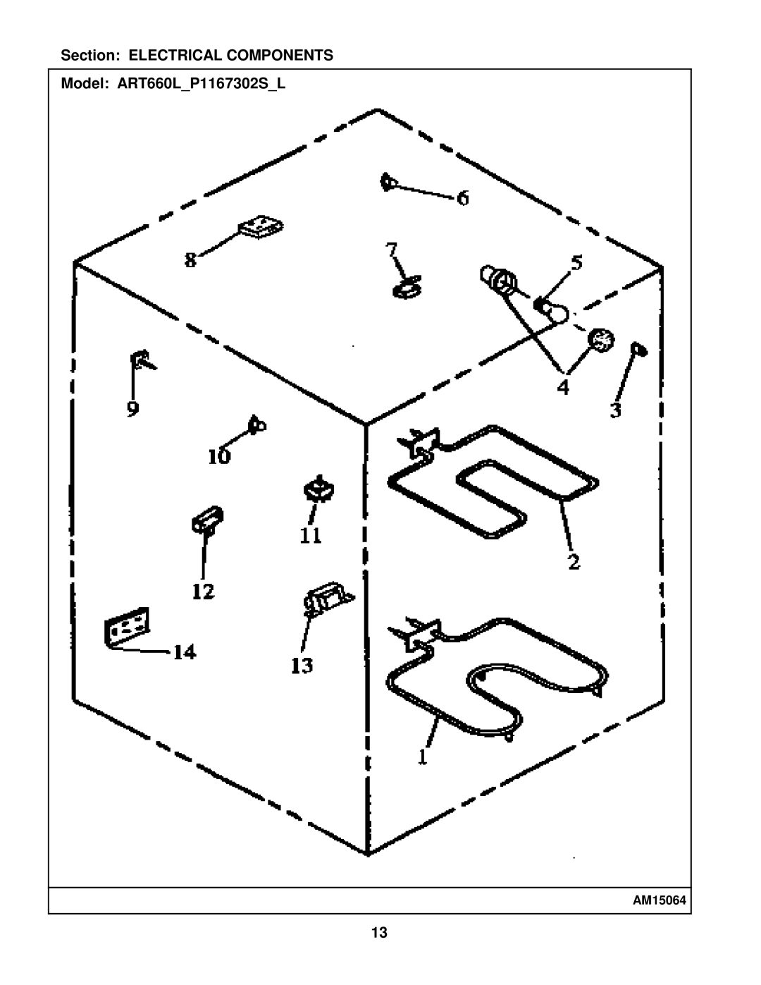 Whirlpool manual Section Electrical Components Model ART660LP1167302SL 