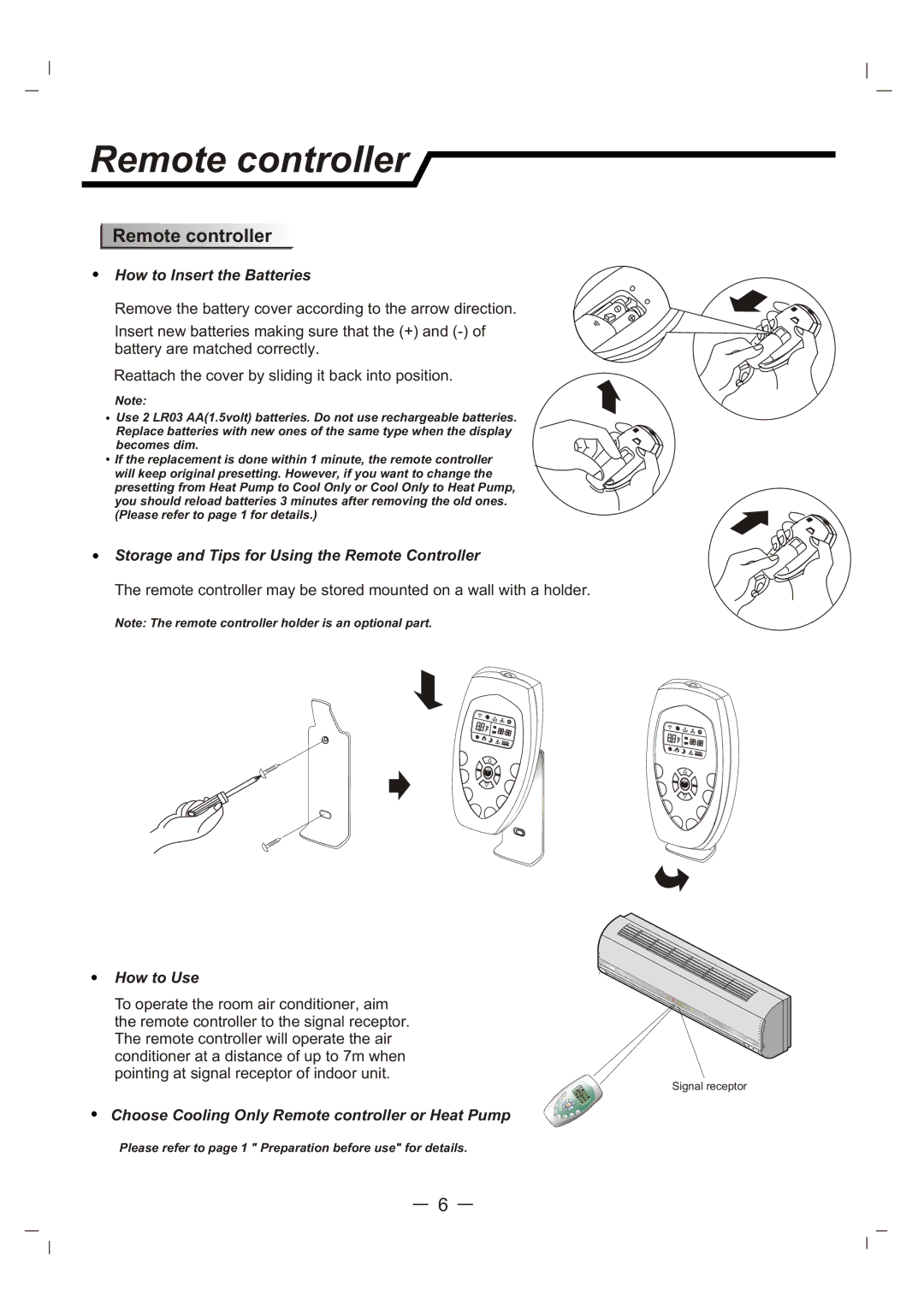 Whirlpool AS12 manual How to Insert the Batteries, Storage and Tips for Using the Remote Controller, How to Use 