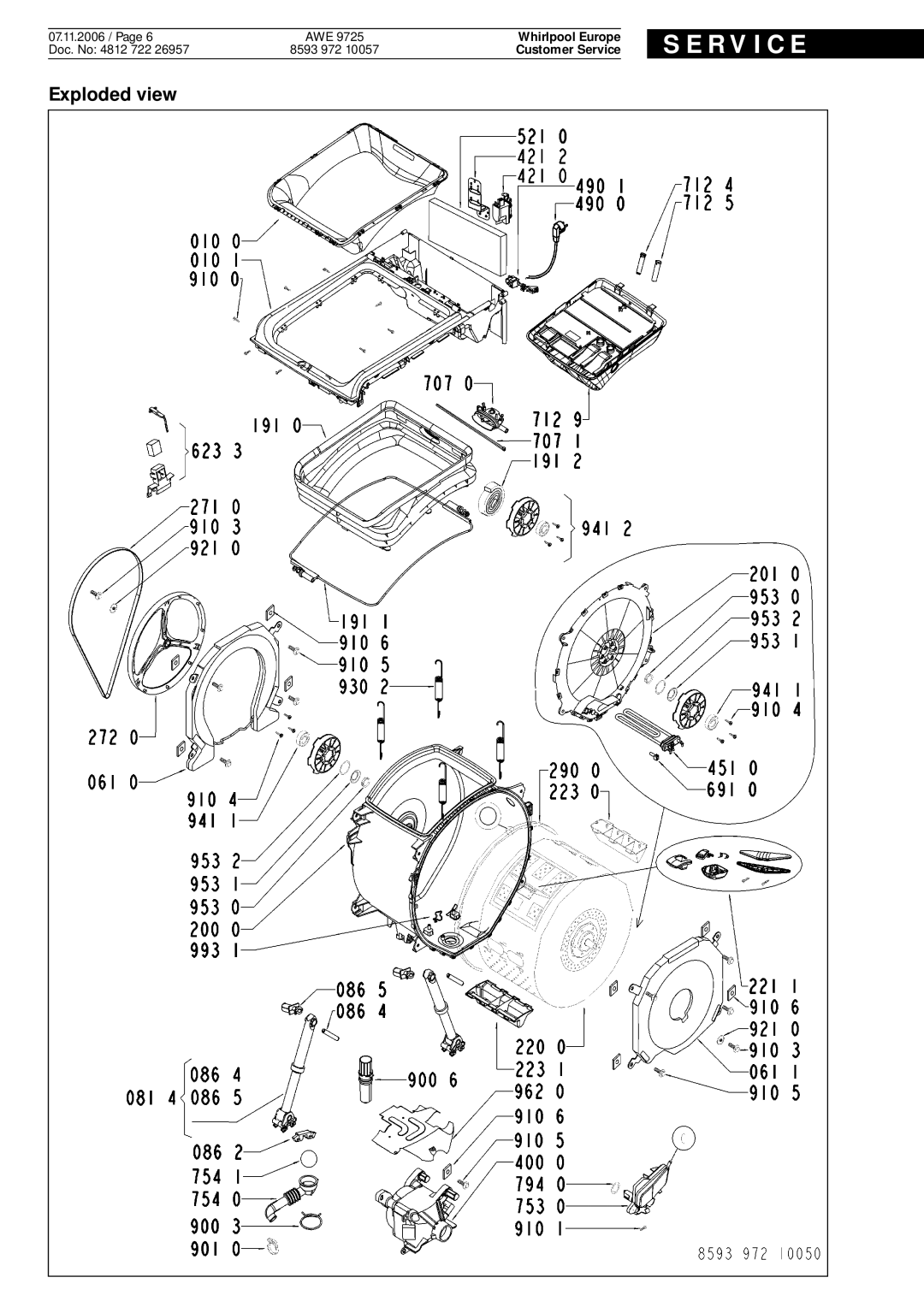 Whirlpool AWE, 9725 service manual R V I C E 