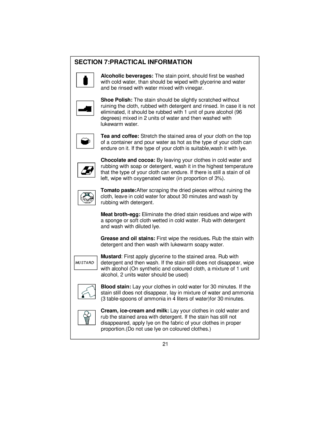 Whirlpool AWG 3102C/ AWG 5102C/ AWG 5122C user manual Practical Information 