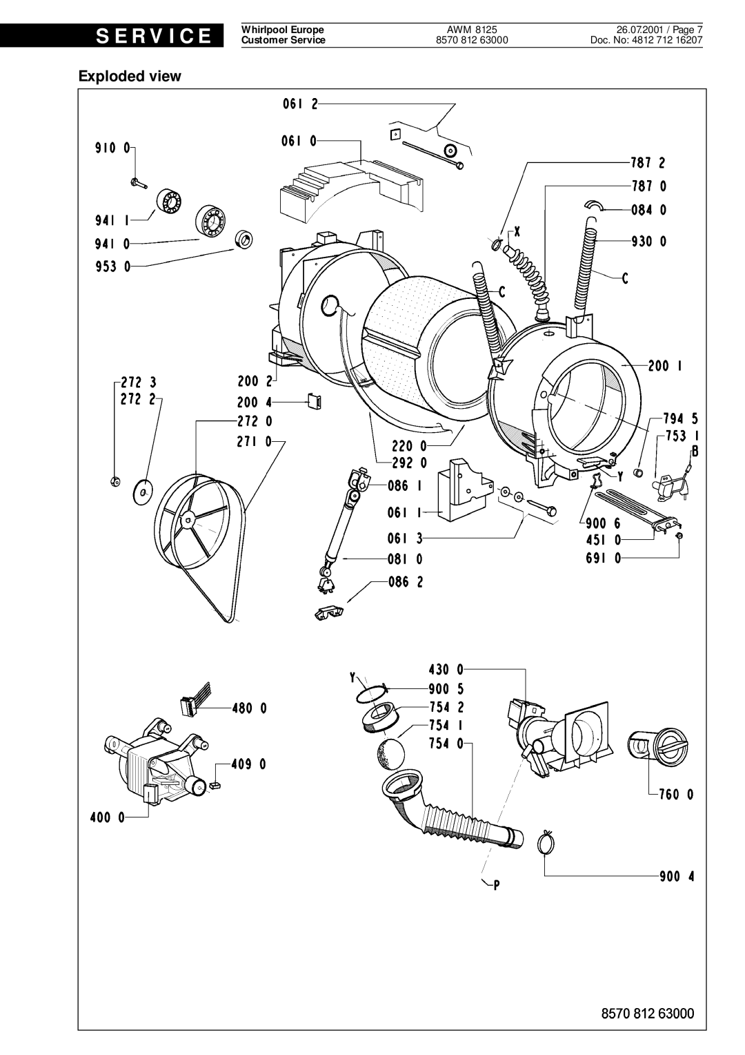 Whirlpool AWM8125 service manual AWM 26.07.2001 