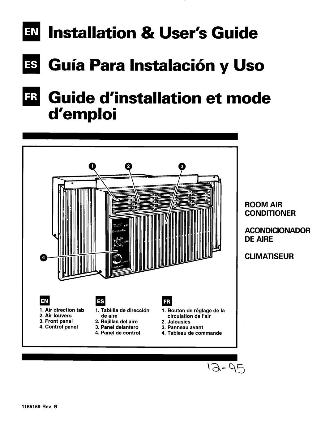 Whirlpool BHAC0600BS0 manual q Guide d’installation et mode d’emploi, Room Air Conditioner Acondicionador De Aire 