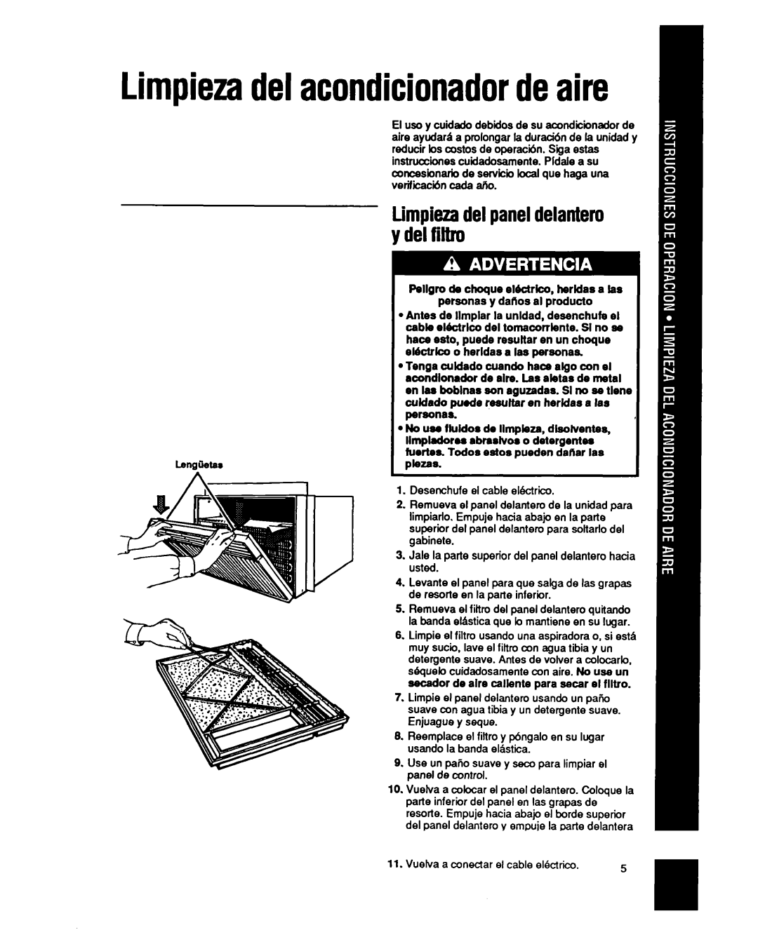 Whirlpool BHAC1400XS0 manual Hew esto, puede resultar en un choque, Culdado puede ~esultar en herldas a las 