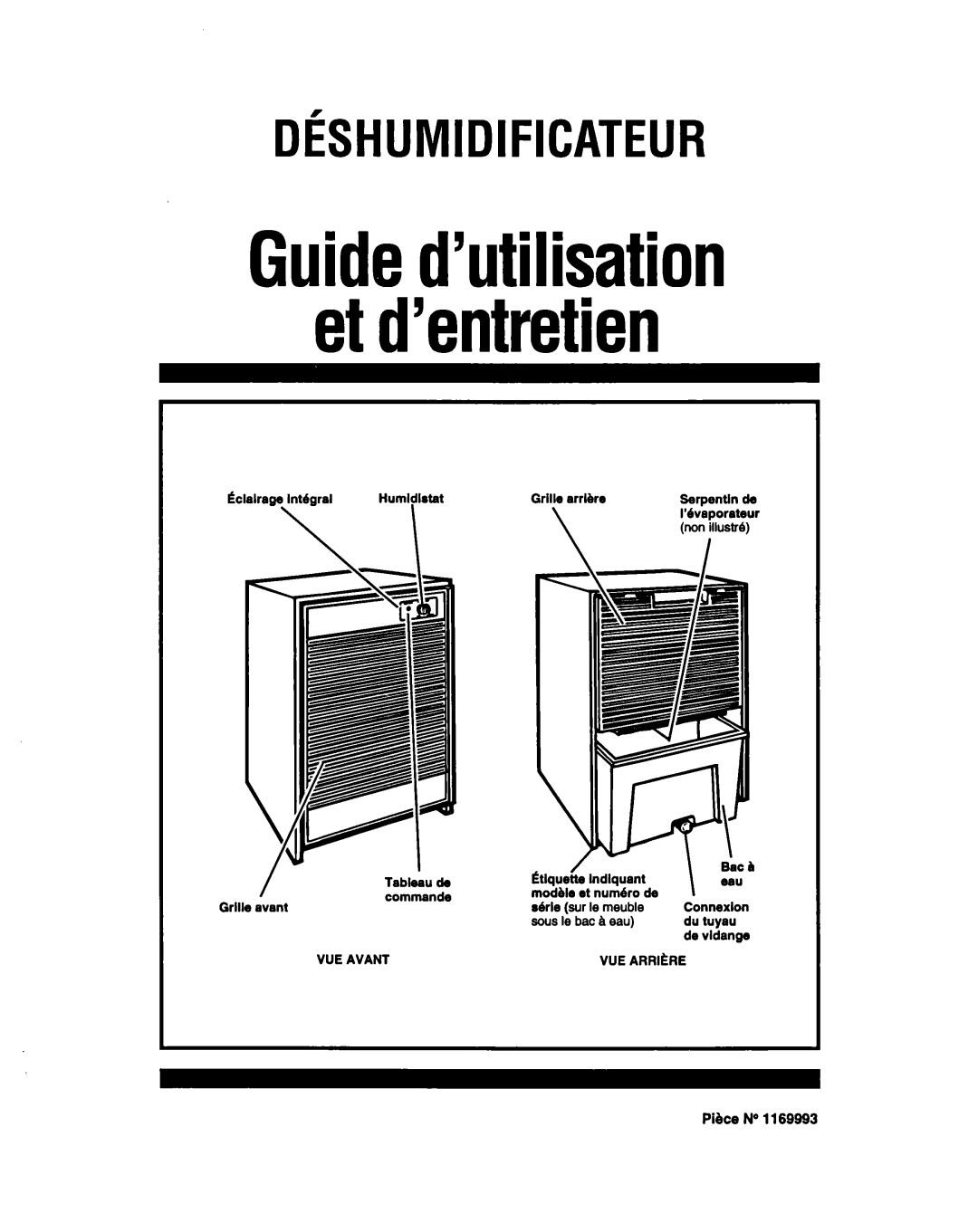 Whirlpool BHDH2500FS0 manual DiSHUMIDIFICATEUR, Pike No 