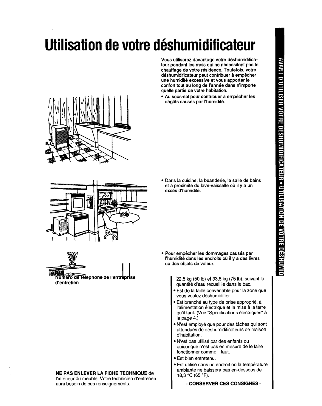 Whirlpool BHDH2500FS0 manual Utilisationdevotre bhumidificateur 