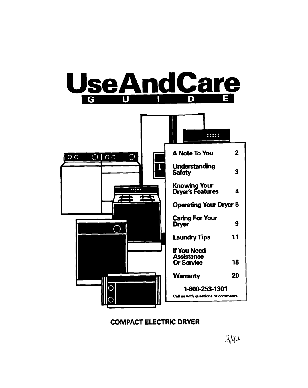 Whirlpool BYCCD3421W0 warranty UseAndCare 