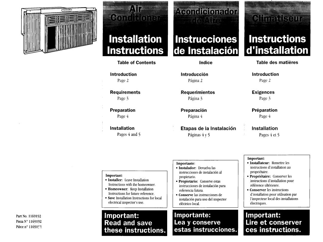 Whirlpool CA8WR42 manual Instructionsd’instaIIdtionau Proprietaire 